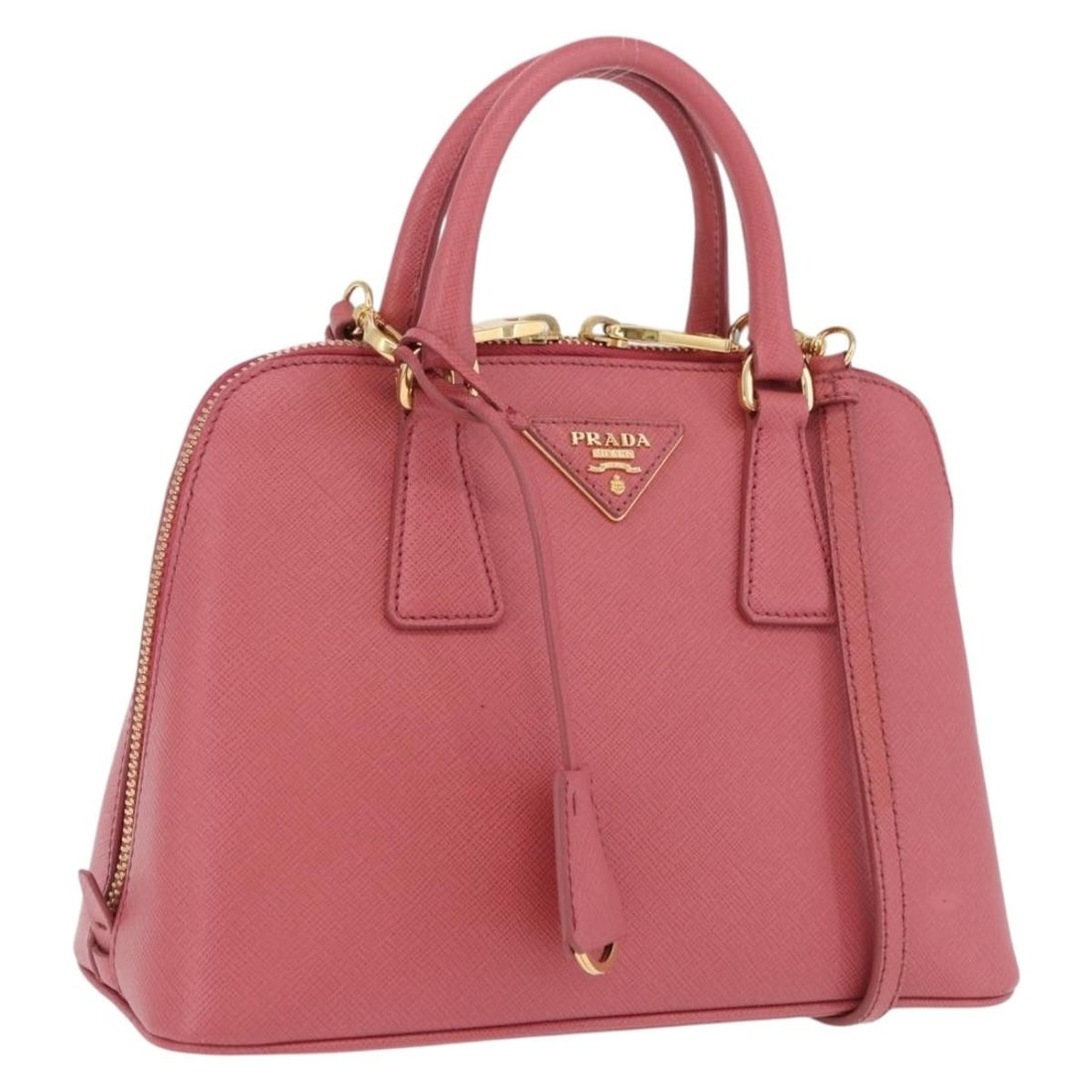 PRADA Galleria Saffiano Leather 2 Way Handbag Pink with Strap (1 of 18)