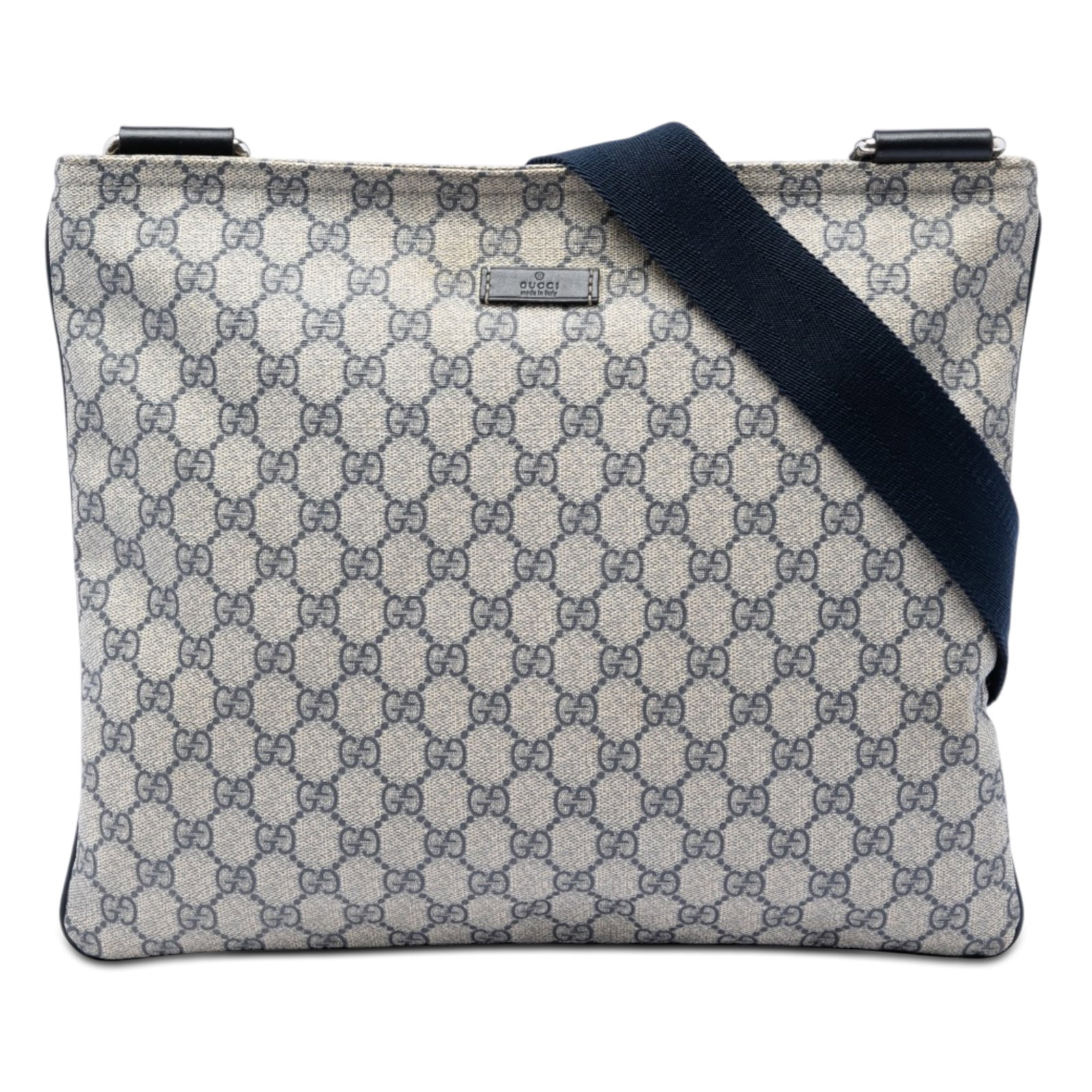 Gucci GG Supreme coated canvas crossbody bag beige: Gucci GG Supreme coated canvas crossbody bag beige Gucci GG Supreme crossbody bag in beige with a coated canvas body and leather trim. It features an adjustable flat shoulder strap, a top zip closure,