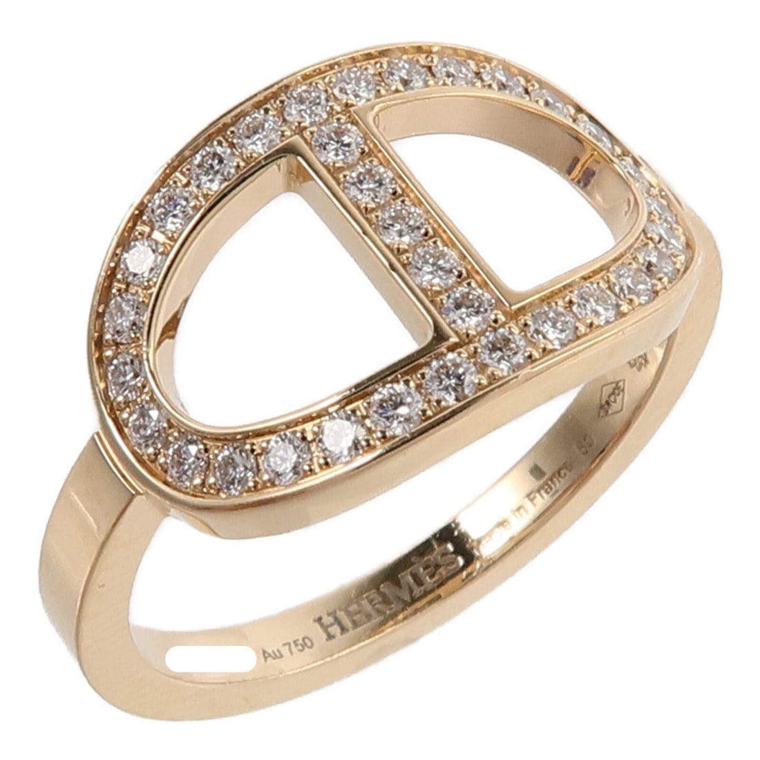 Hermes Chaine D'ancre Contour Diamond Ring 18K Rose Gold Size 5.25 (1 of 9)