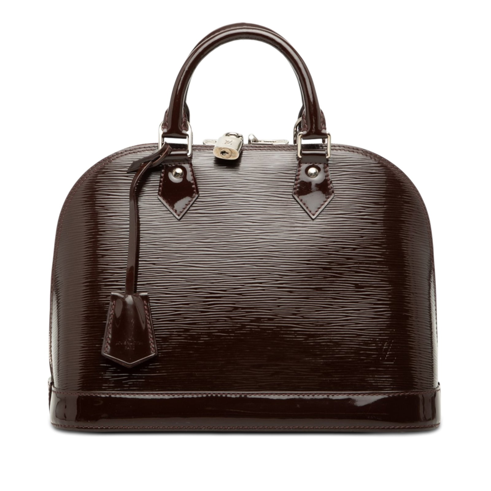 Louis Vuitton Alma PM Electric Epi Leather Handbag Purple: Louis Vuitton Alma PM Electric Epi Leather Handbag Purple Louis Vuitton Electric Epi Alma PM handbag in purple leather with rolled leather handles, a clochette, top zip closure, and interior slip pock