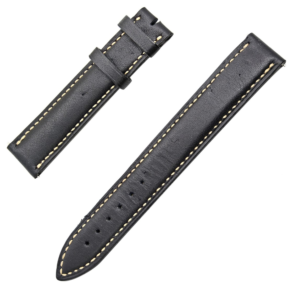 Franck Muller Geneve men's black leather 2-piece watch strap 17-16mm (1 of 2)