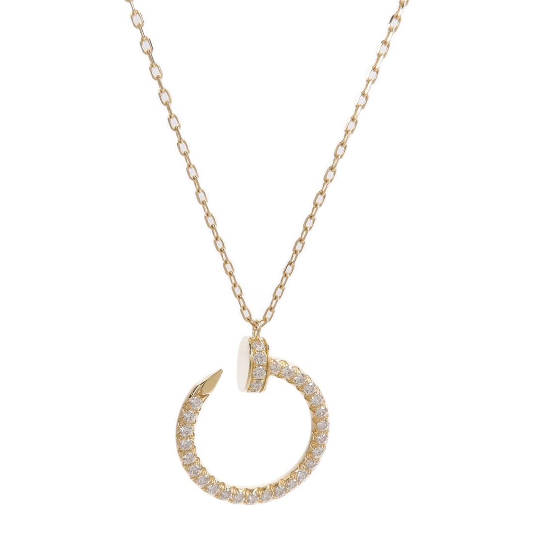 Cartier Juste Un Clou 18K Yellow Gold Diamond Necklace: Cartier Juste Un Clou 18K Yellow Gold Diamond Necklace Cartier Juste Un Clou necklace in K18 yellow gold with diamond accents. The piece is noted as a women's necklace in very good AB condition and wa