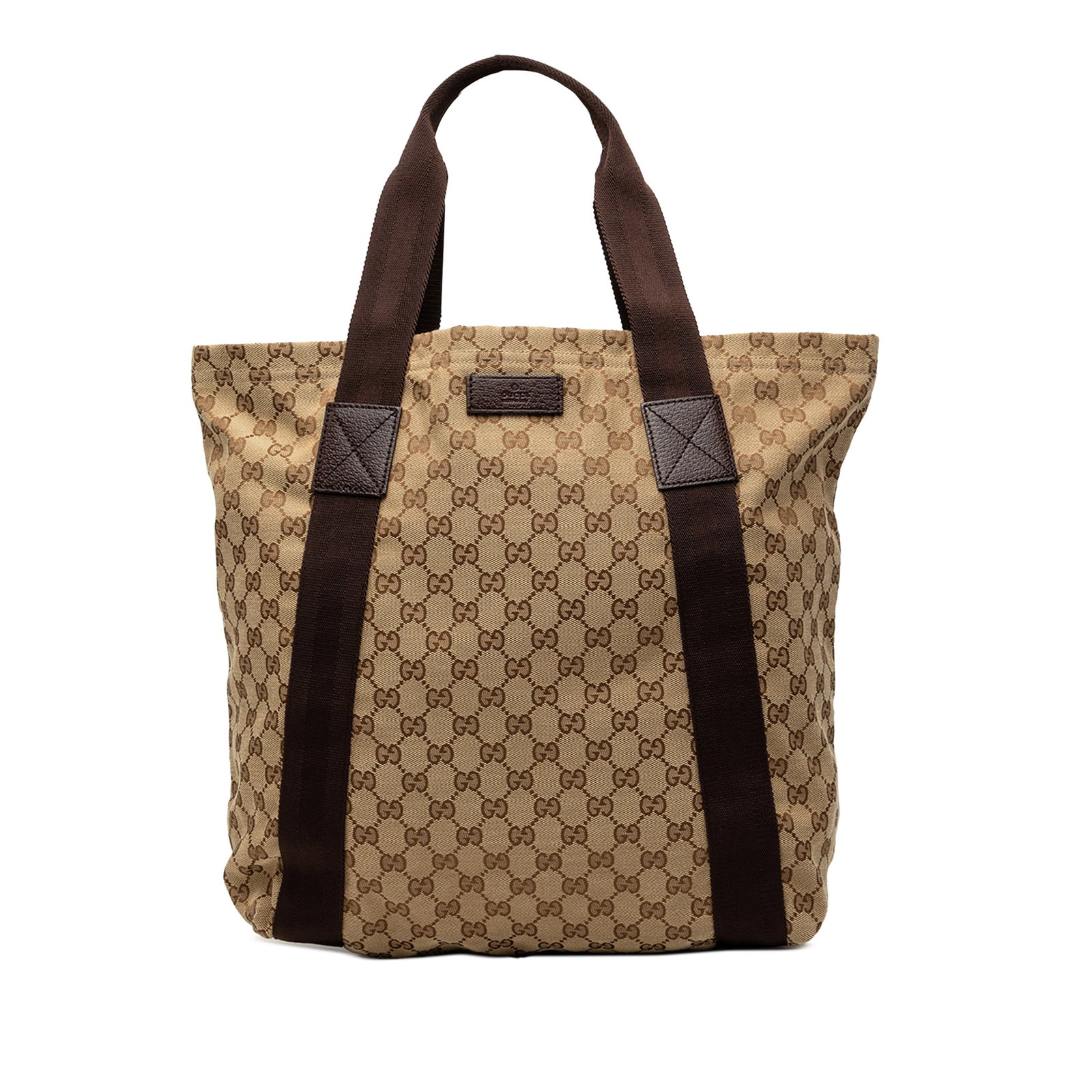 Gucci GG Canvas Tote Bag Beige Fabric Leather Trim: Gucci GG Canvas Tote Bag Beige Fabric Leather Trim Gucci GG Canvas Tote in beige with leather trim and flat canvas straps. The bag has an open top and interior slip pockets. Made in Italy. Condition A