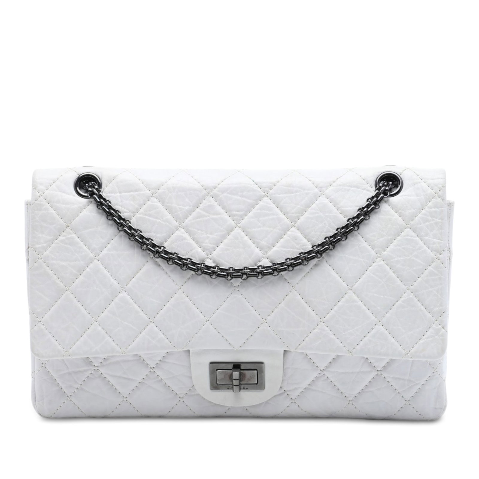 Chanel Reissue 2.55 227 Quilted Aged Calfskin Shoulder Bag White (1 of 6)