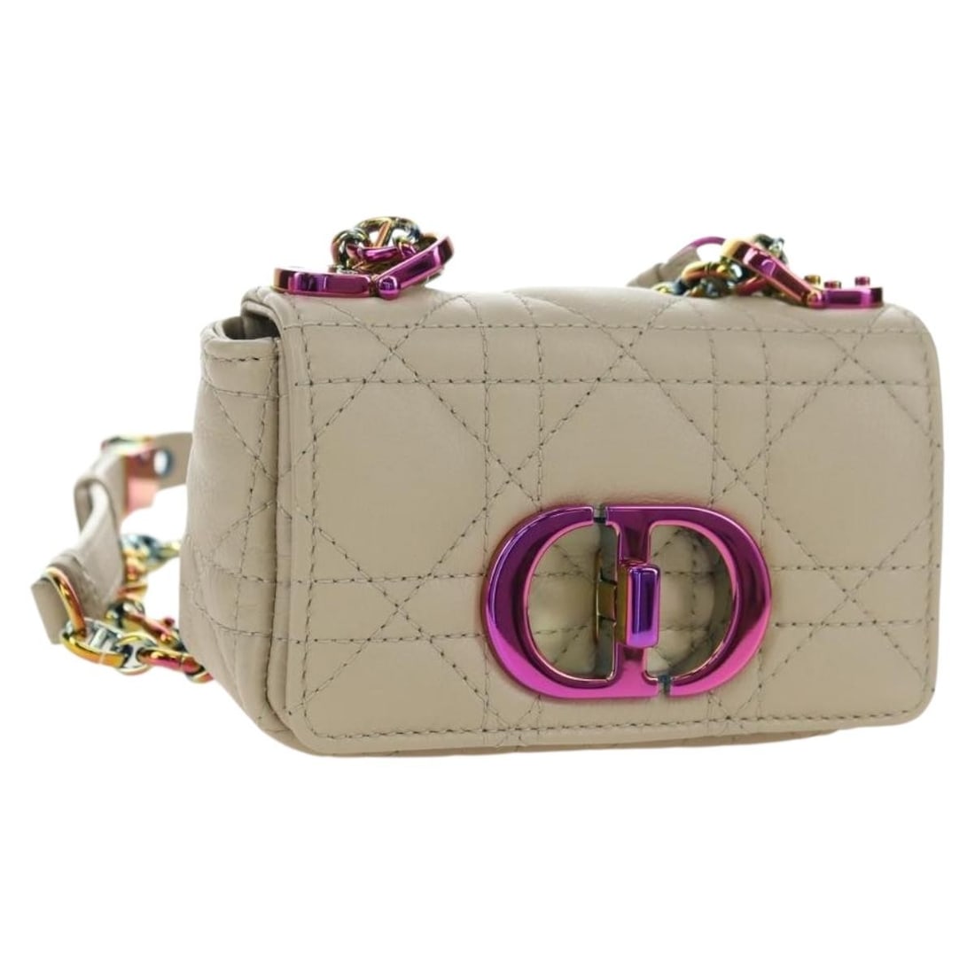 Christian Dior Caro Micro Shoulder Bag Beige Lambskin Chain Strap (1 of 18)