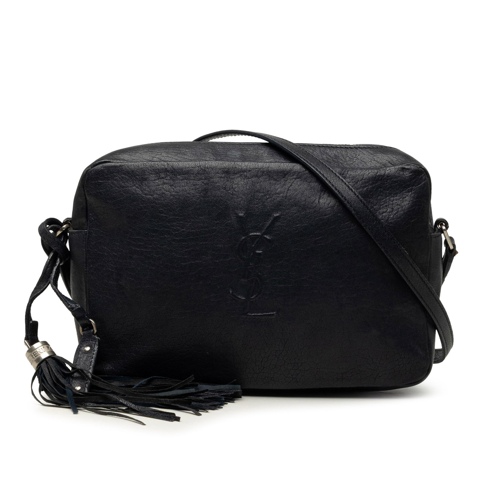 Saint Laurent Lou Small Monogram Lambskin Camera Bag Black: Saint Laurent Lou Small Monogram Lambskin Camera Bag Black Saint Laurent Lou camera bag crafted in black lambskin leather with the Monogram design. This small bag features an adjustable flat leather s