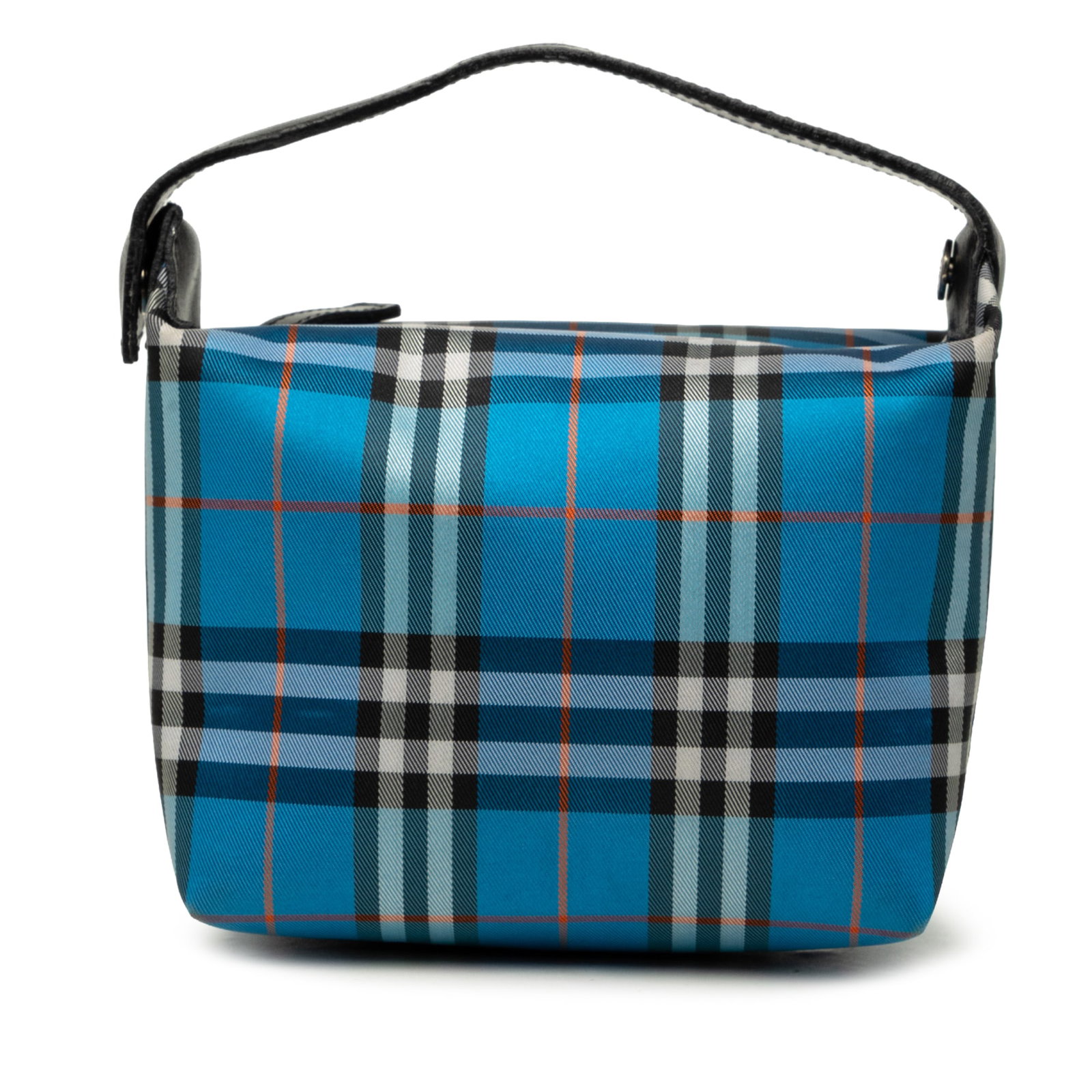Burberry Mini House Check Blue Canvas Zip Handbag: Burberry Mini House Check Blue Canvas Zip Handbag Compact and classic, this Burberry Mini House Check Canvas Handbag features a canvas body, a detachable flat leather handle, and a top zip closure. Ma