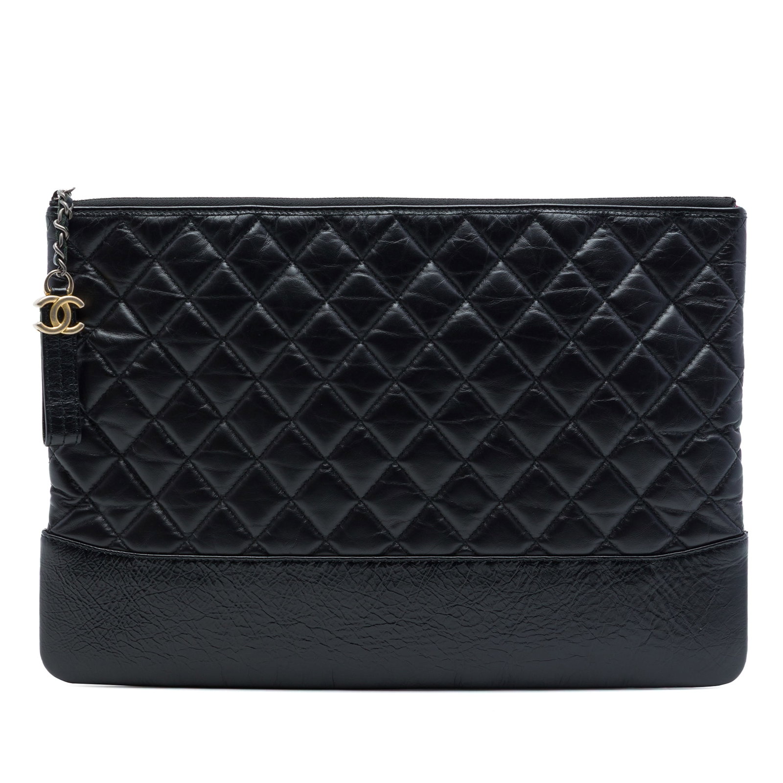Chanel Gabrielle O Case Large Black Calfskin Zip Clutch (1 of 7)