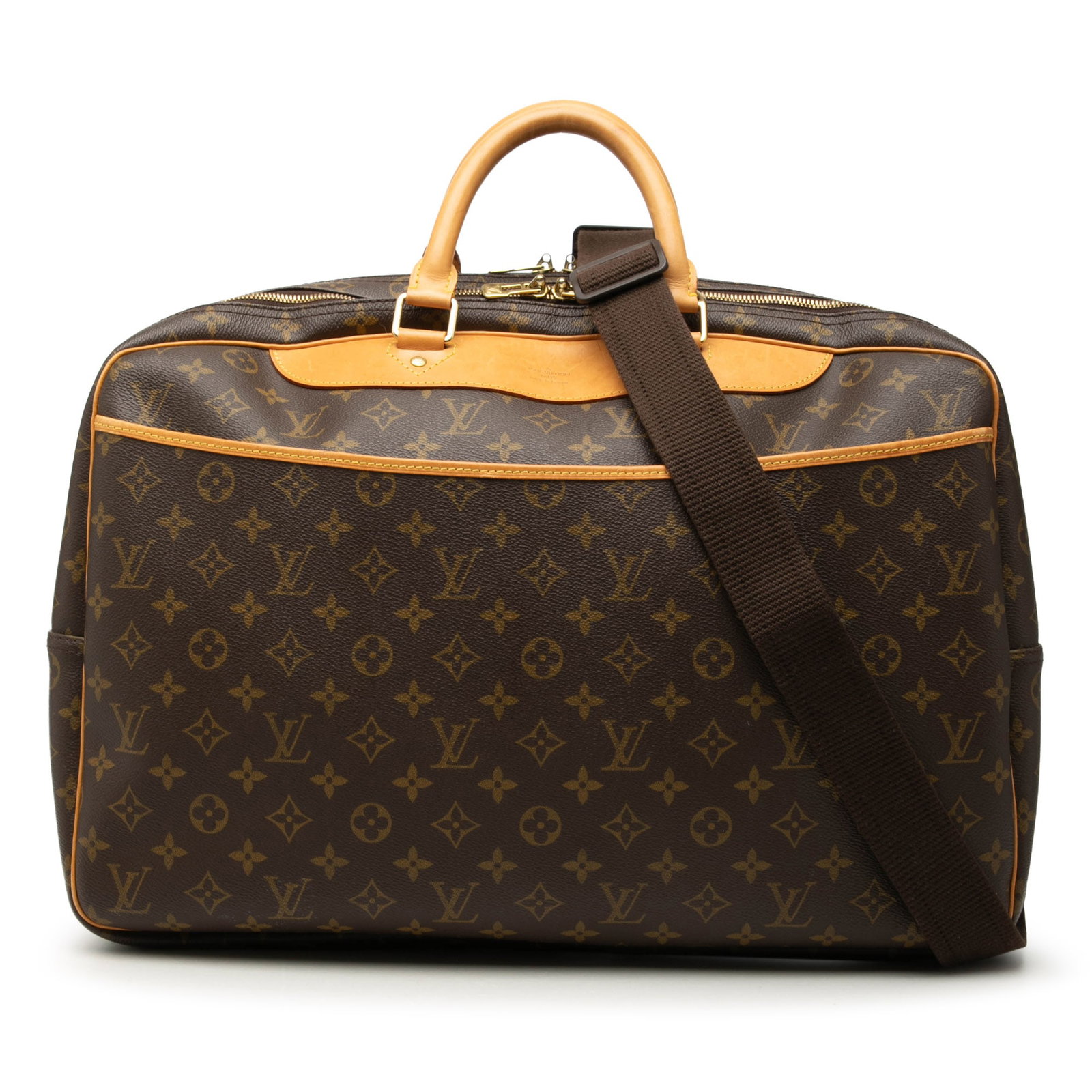 Louis Vuitton Alize 24 Heures Monogram Travel Bag: Louis Vuitton Alize 24 Heures Monogram Travel Bag Louis Vuitton Monogram Alize 24 Heures travel bag crafted with a monogram canvas body and vachetta leather trim. It features rolled vachetta leather h