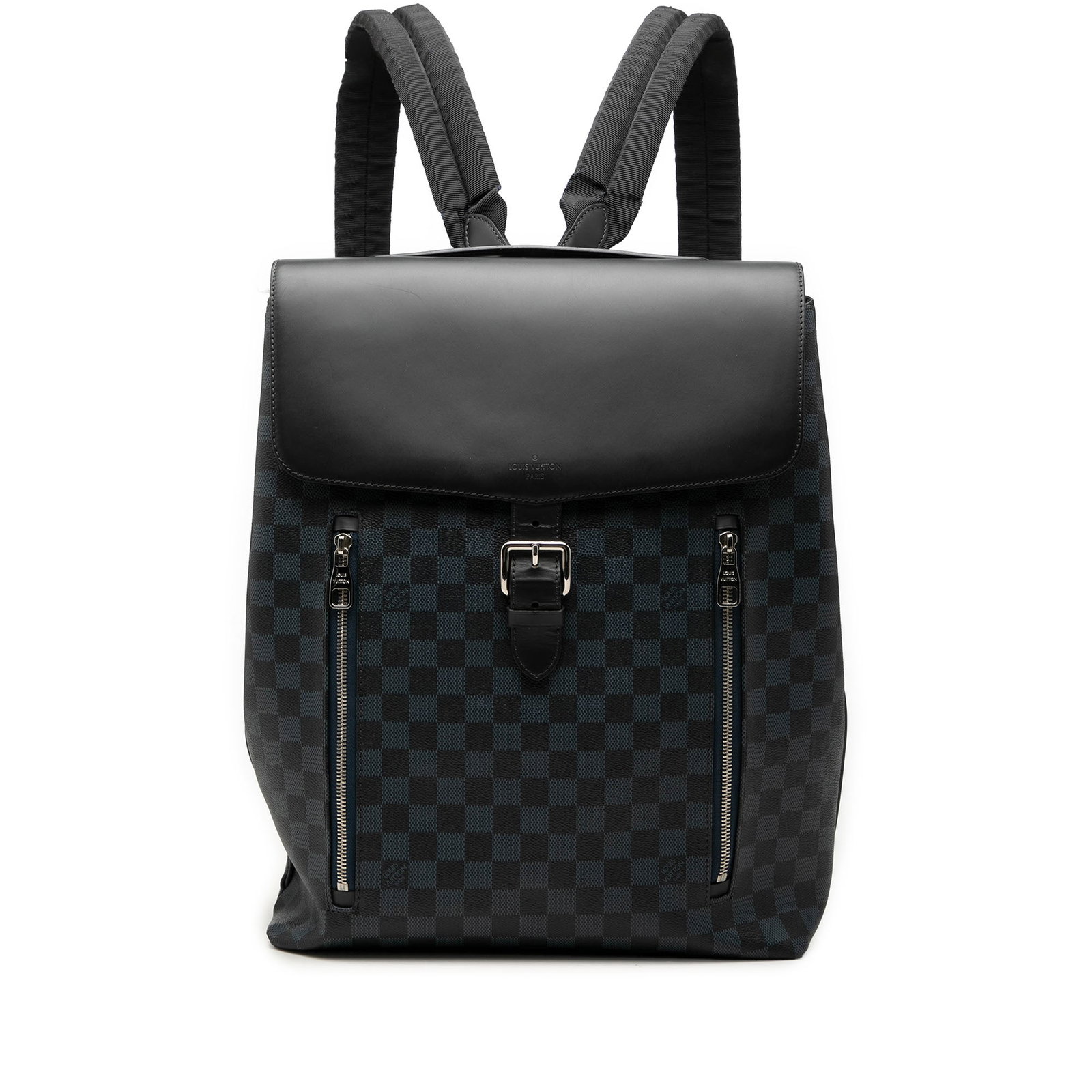 Louis Vuitton Newport Backpack in Damier Cobalt Canvas: Louis Vuitton Newport Backpack in Damier Cobalt Canvas Louis Vuitton Newport backpack in Damier Cobalt canvas with leather trim. This backpack features a flat leather top handle, adjustable back strap