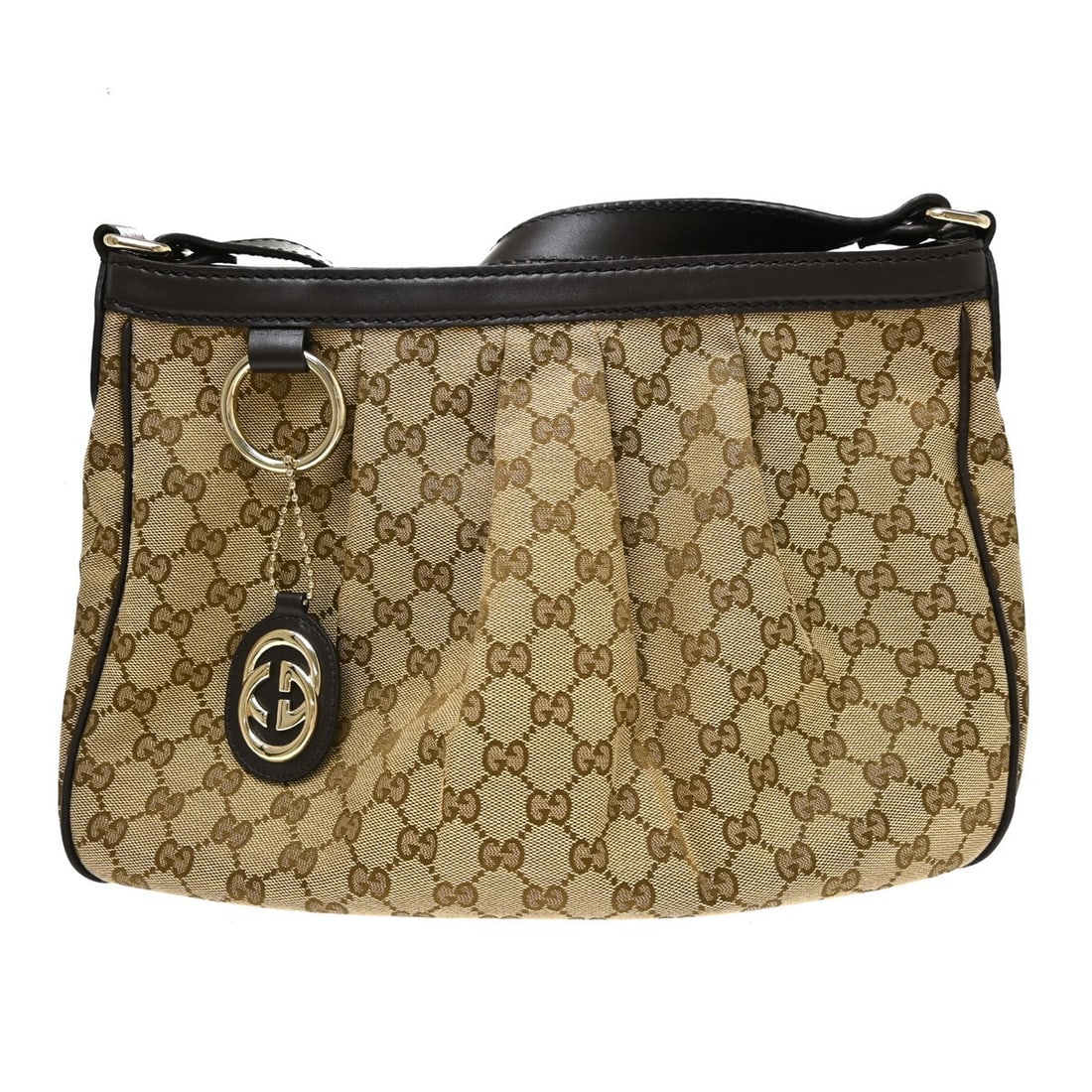 Gucci Sukey GG Beige Canvas Leather Tote Bag 296834 486628: Gucci Sukey GG Beige Canvas Leather Tote Bag 296834 486628 Gucci Sukey GG shoulder tote bag in beige and brown canvas with leather trim. This women's medium bag features double handles, inner pockets,