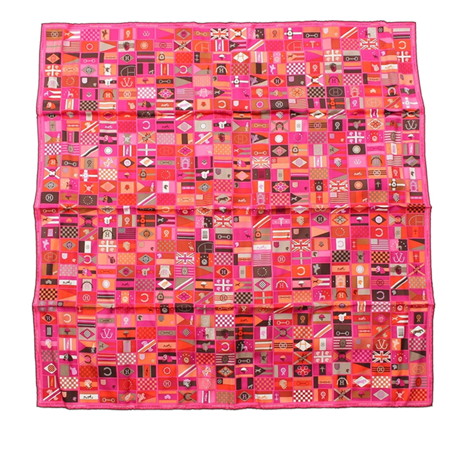 Hermes En Voyage 90 Silk Scarf Pink (1 of 9)