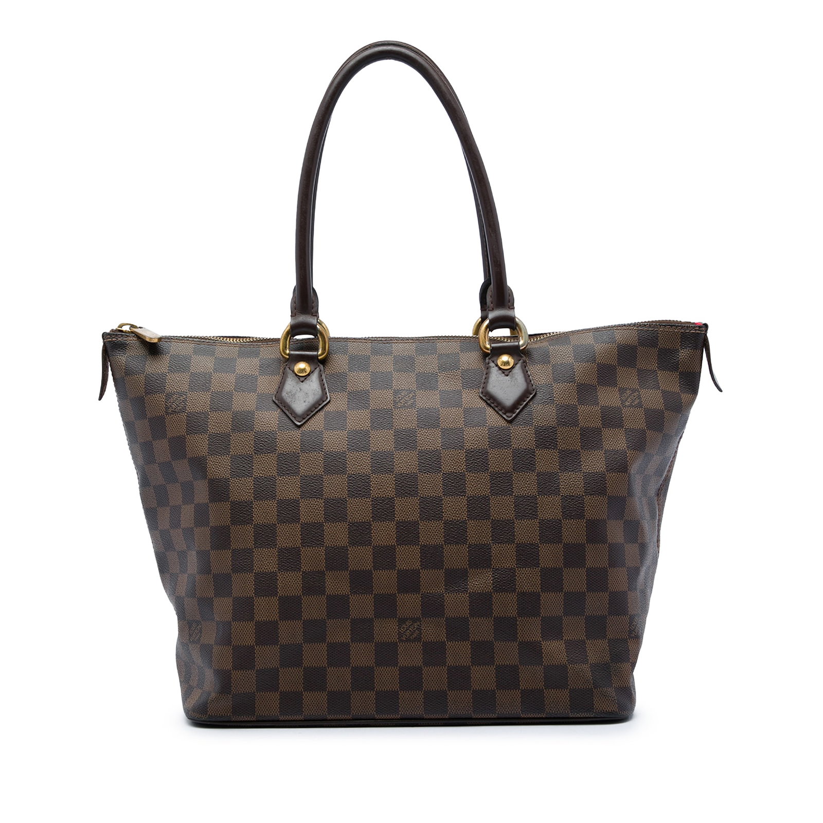 Louis Vuitton Saleya MM Damier Ebene Handbag Brown: Louis Vuitton Saleya MM Damier Ebene Handbag Brown Louis Vuitton Saleya MM in Damier Ebene with a coated canvas body, leather trim, rolled leather handles, top zip closure, and interior slip pockets. 