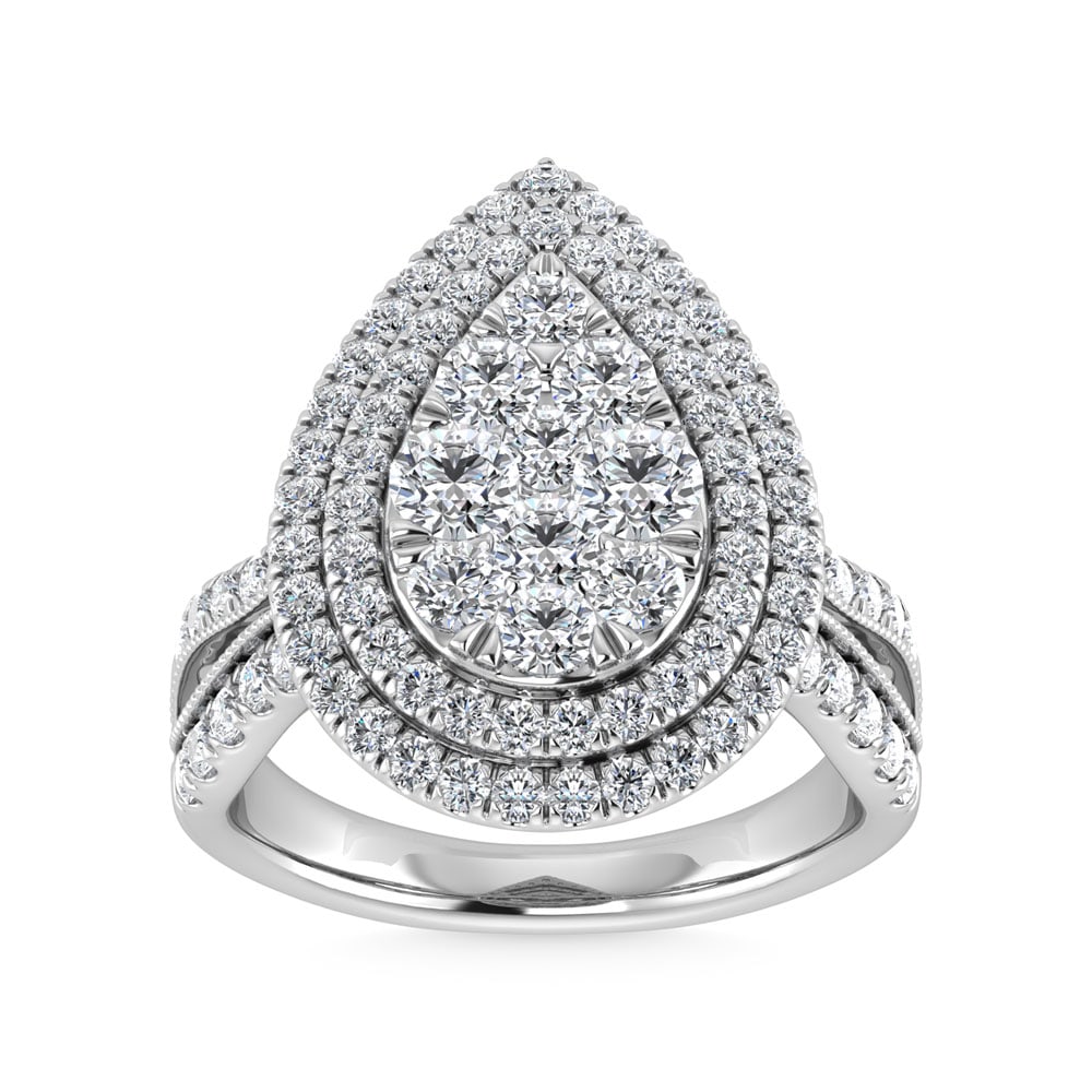 14K White Gold Diamond 2 1/4 Ct.Tw. Engagement Ring: 14K White Gold Diamond 2 1/4 Ct.Tw. Engagement Ring 14k White Gold Stone Color: G-h Stone Clarity: I1-i2 Each ring is presented in standard size 6.5. Complimentary resizing is available between sizes 