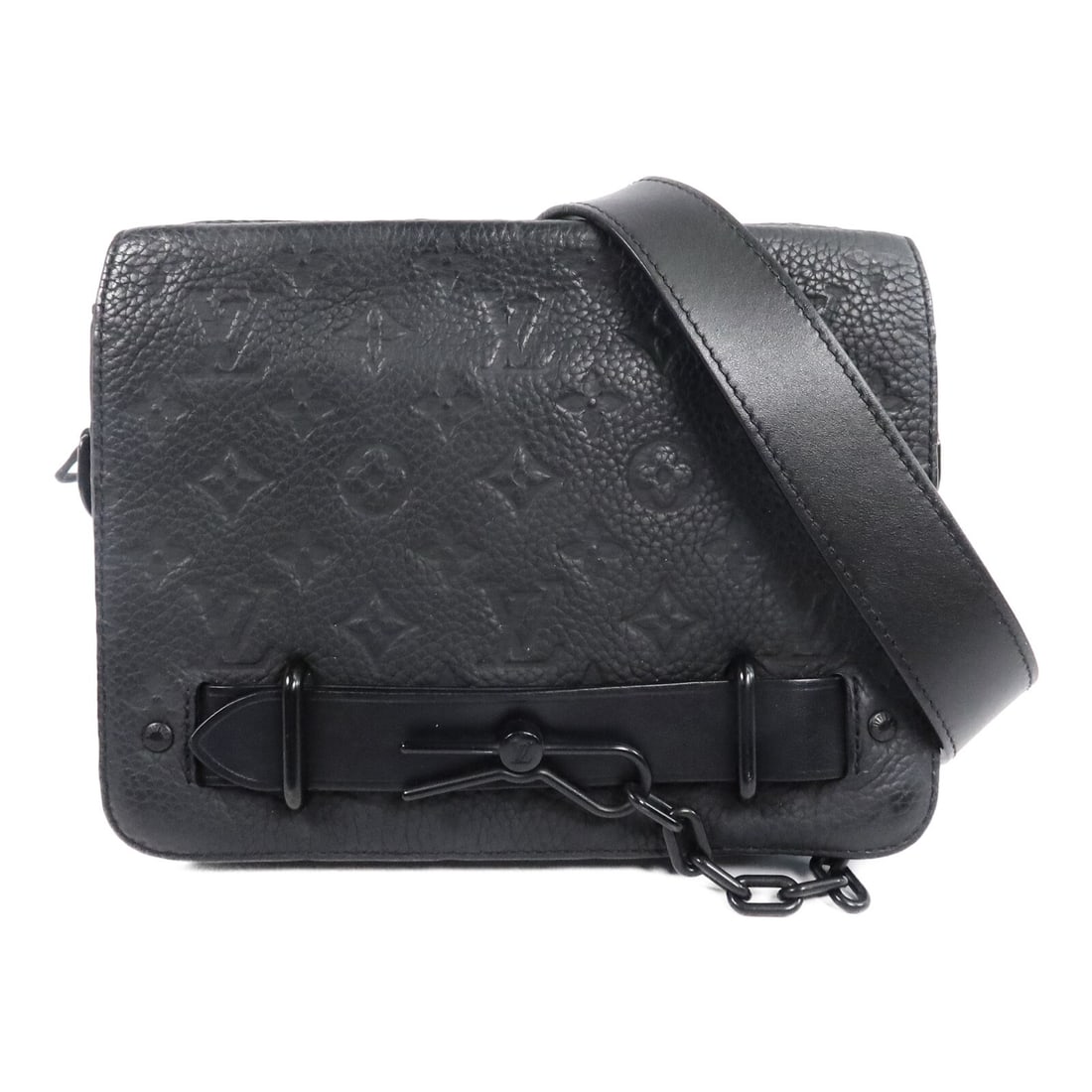 Louis Vuitton M57307 LV Steamer Messenger Bag Monogram Taurillon Leather: Louis Vuitton M57307 LV Steamer Messenger Bag Monogram Taurillon Leather Louis Vuitton LV Steamer Messenger shoulder bag in Monogram and Taurillon Clemence leather. This men's shoulder bag features a 
