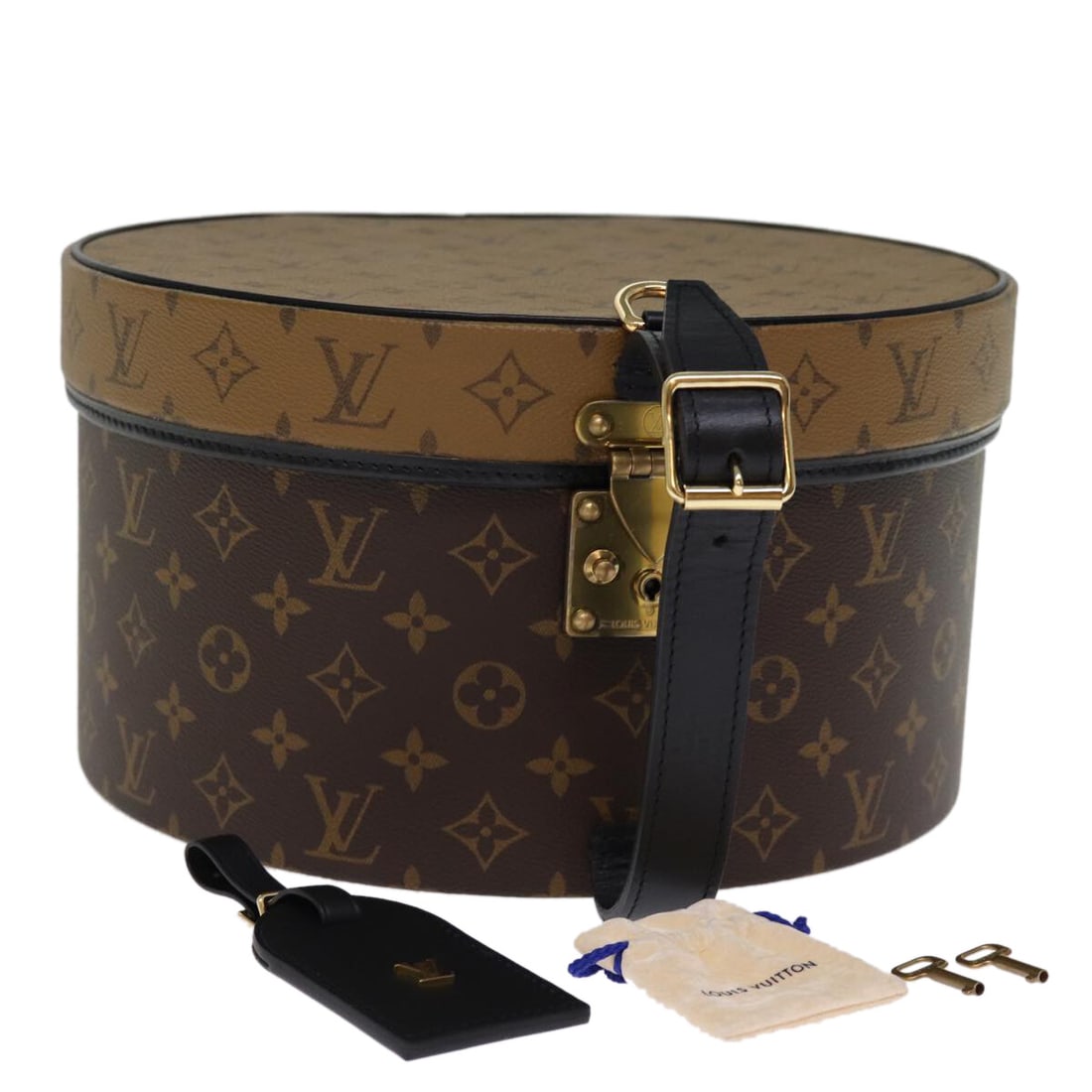 Louis Vuitton M20084 Boite Chapeau 30 Monogram Reverse Handbag: Louis Vuitton M20084 Boite Chapeau 30 Monogram Reverse Handbag Louis Vuitton Boite Chapeau 30 hand bag in Monogram Reverse canvas. Made in France, this women's bag includes a dust bag, two keys, and a
