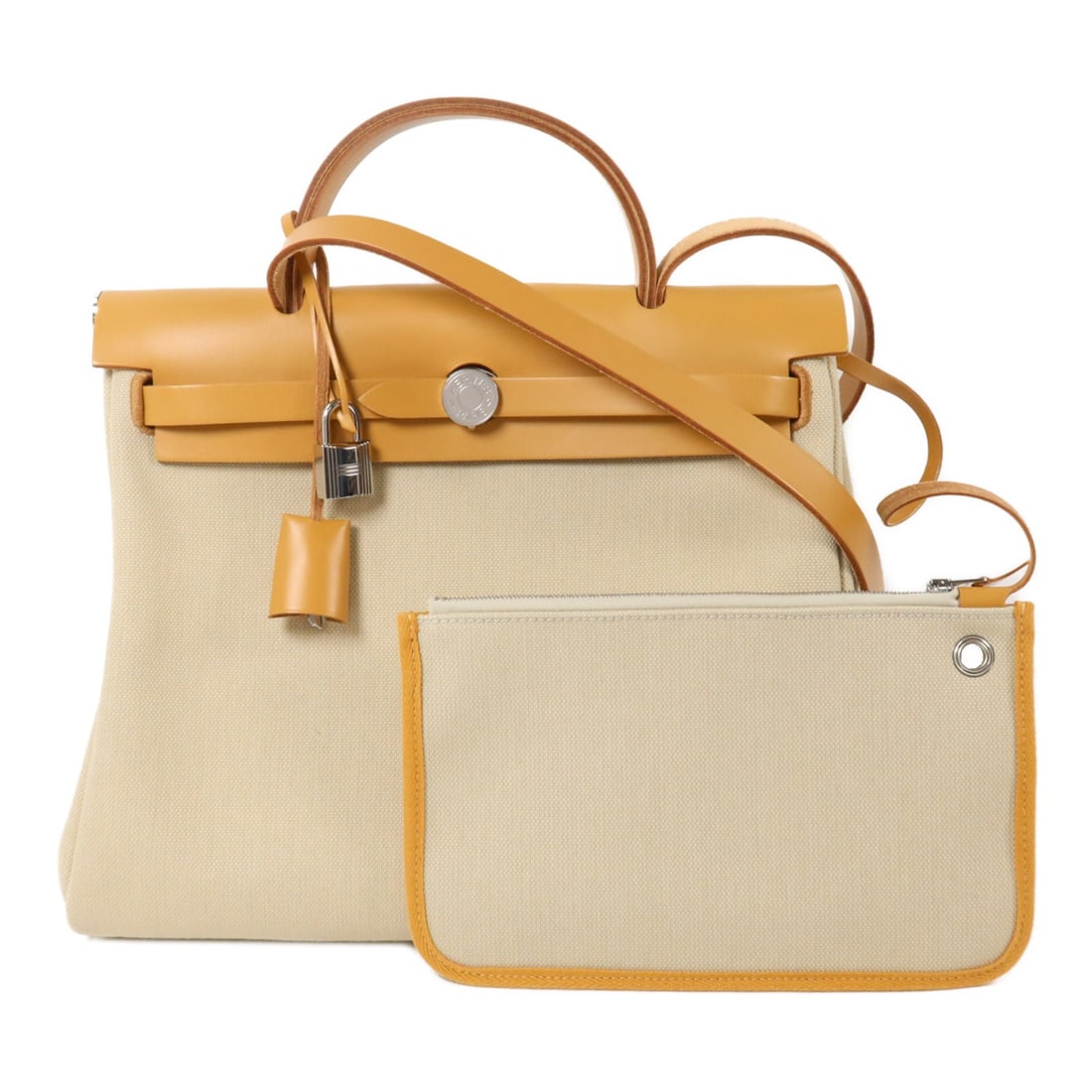 Hermes Herbag PM canvas 2 way shoulder bag Trench SHW (1 of 18)