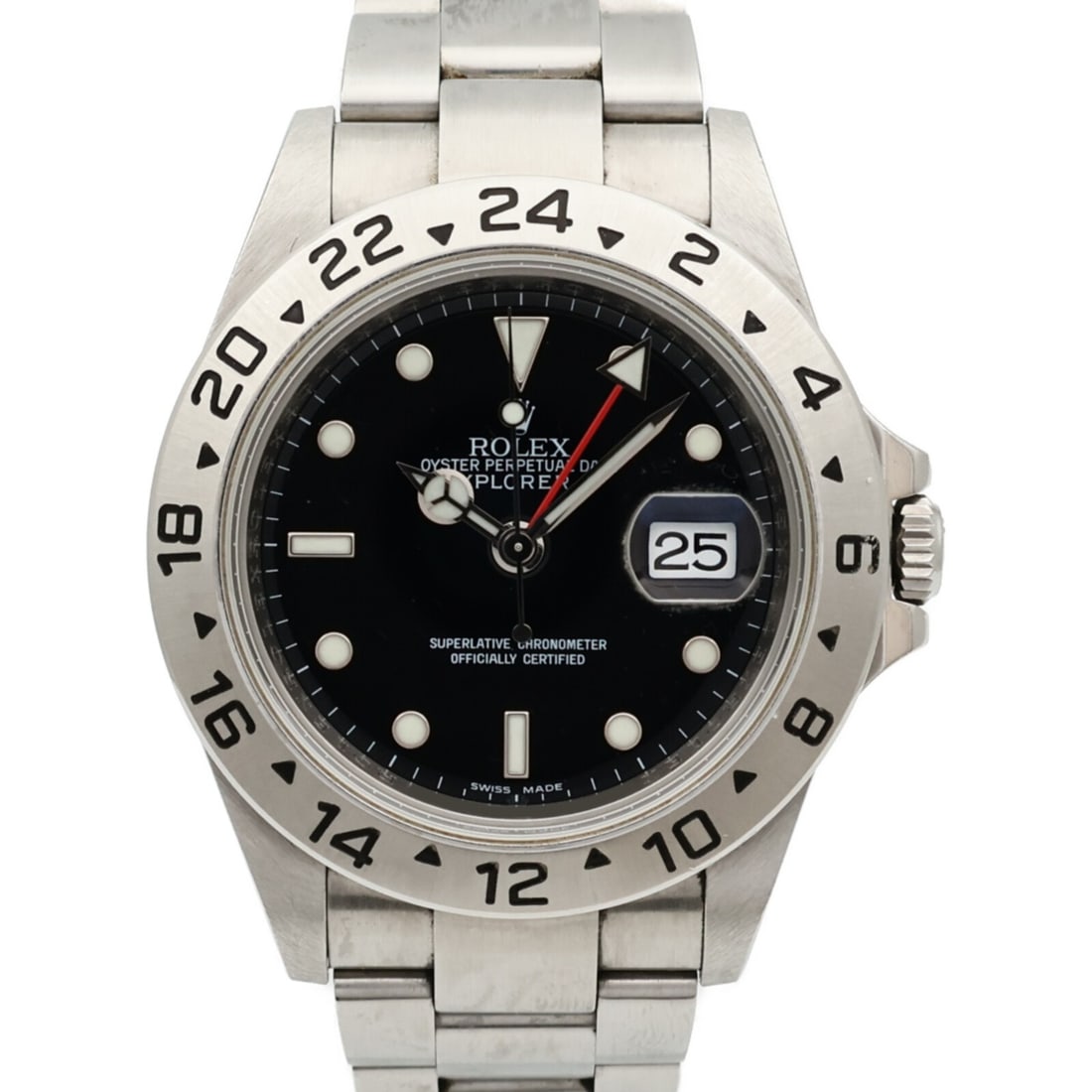 ROLEX 16570 Explorer II mens automatic stainless steel wristwatch: ROLEX 16570 Explorer II mens automatic stainless steel wristwatch Rolex Explorer II reference 16570 automatic wristwatch for men with a black dial and stainless steel case and bracelet. This Swiss-mad