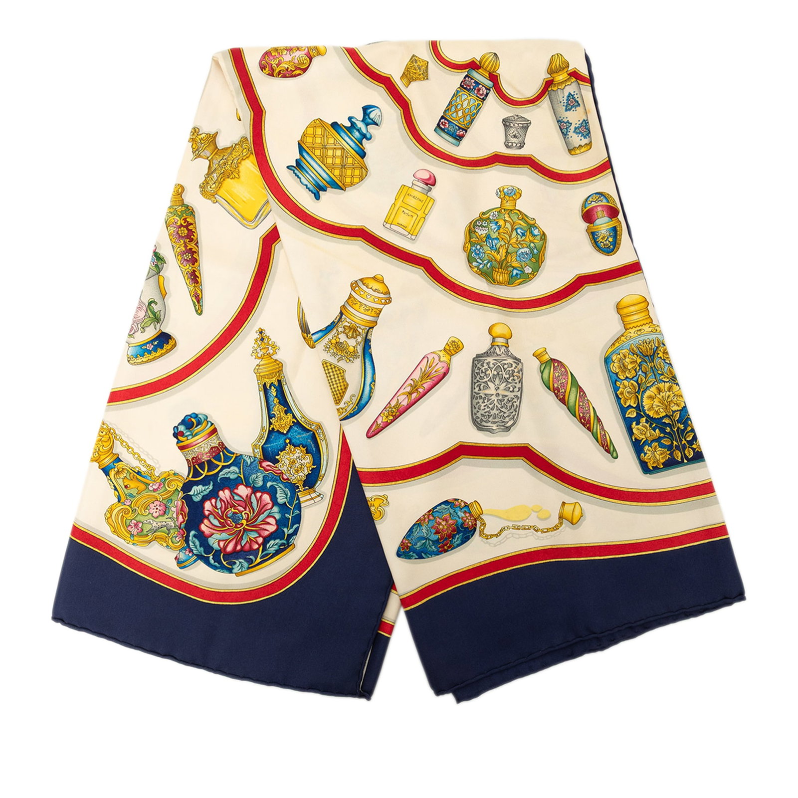 Hermes Qu Importe le Flacon 90 Silk Scarf White (1 of 8)