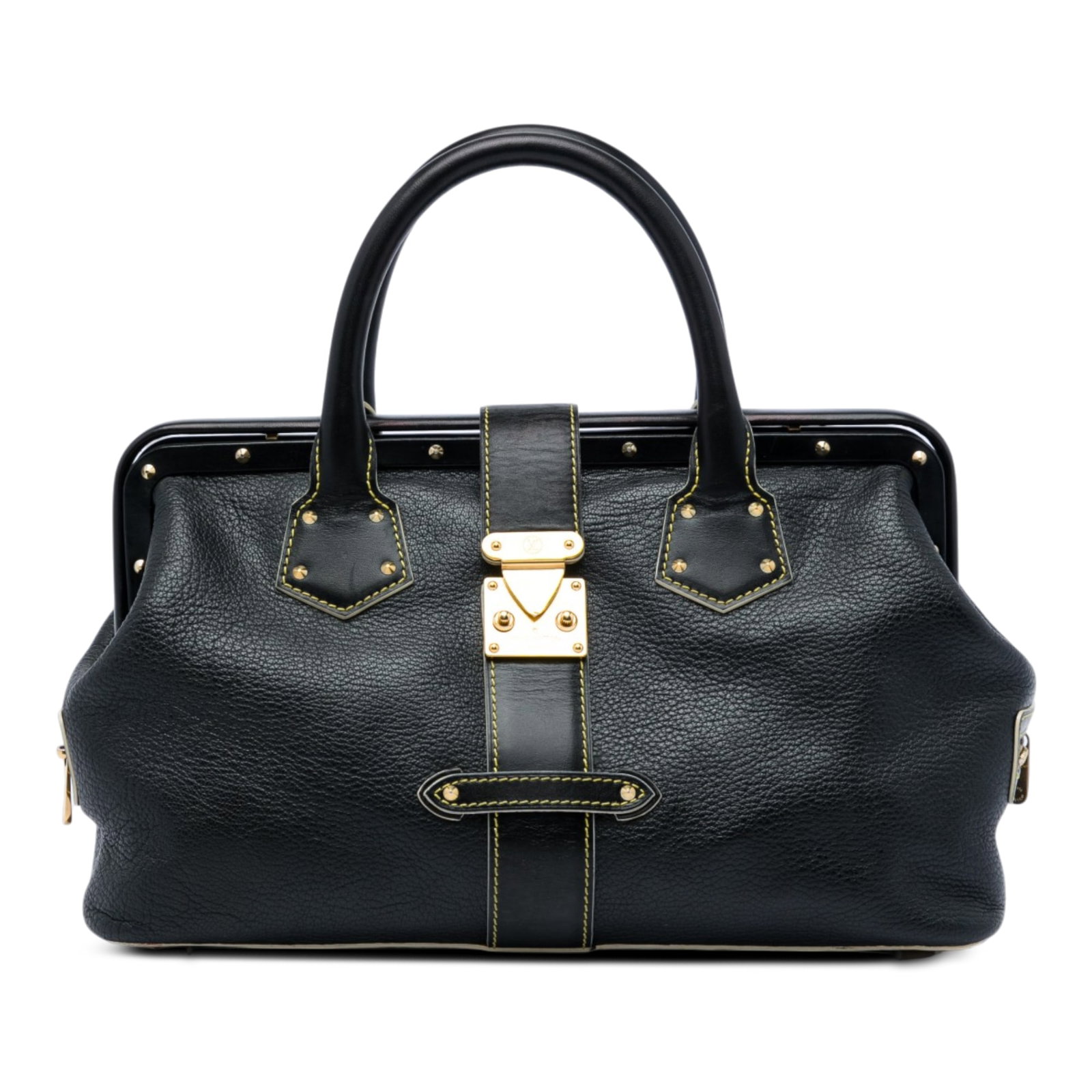 Louis Vuitton Suhali Lingenieux PM Black Leather Handbag: Louis Vuitton Suhali Lingenieux PM Black Leather Handbag A structured Louis Vuitton Suhali Lingenieux PM handbag crafted in black leather. The bag features rolled leather handles, a push-lock closure,
