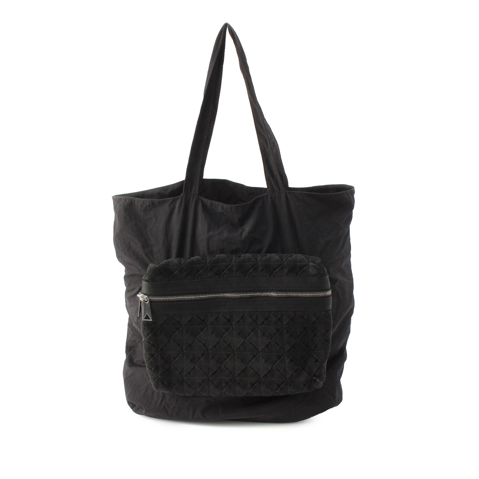 Bottega Veneta Intrecciato Eco Tote Black Nylon Shoulder Bag: Bottega Veneta Intrecciato Eco Tote Black Nylon Shoulder Bag A black Bottega Veneta Eco Tote with Intrecciato-trim detailing, designed with a nylon body, leather and woven nylon trim, flat straps, an 