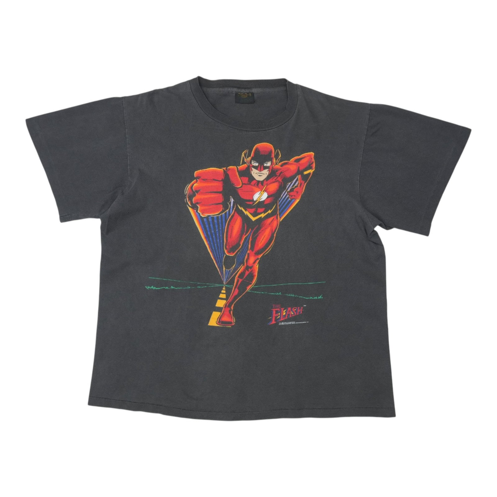DC Comics Flash Vintage 1990 Black Cotton Shirt XL (1 of 8)