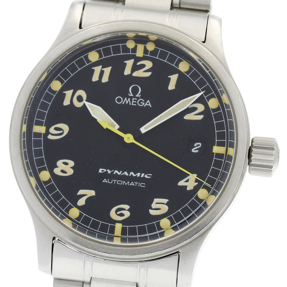 Omega Dynamic 5200.50 mens automatic date wristwatch stainless steel: Omega Dynamic 5200.50 mens automatic date wristwatch stainless steel Omega Dynamic men's wristwatch with automatic movement and date display. This watch features a black dial with a stainless steel ca