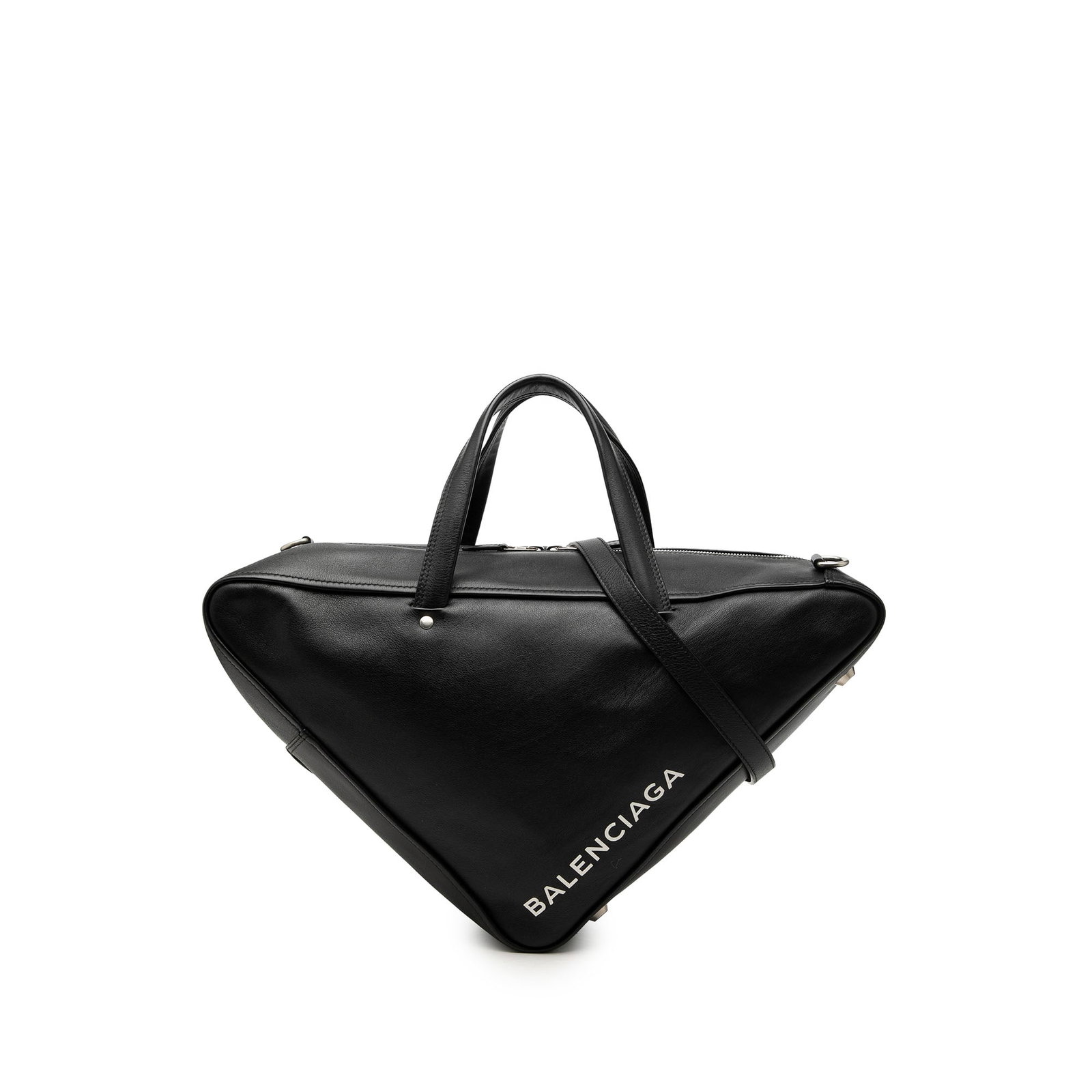 Balenciaga Triangle Duffle Medium Black Leather Handbag (1 of 8)