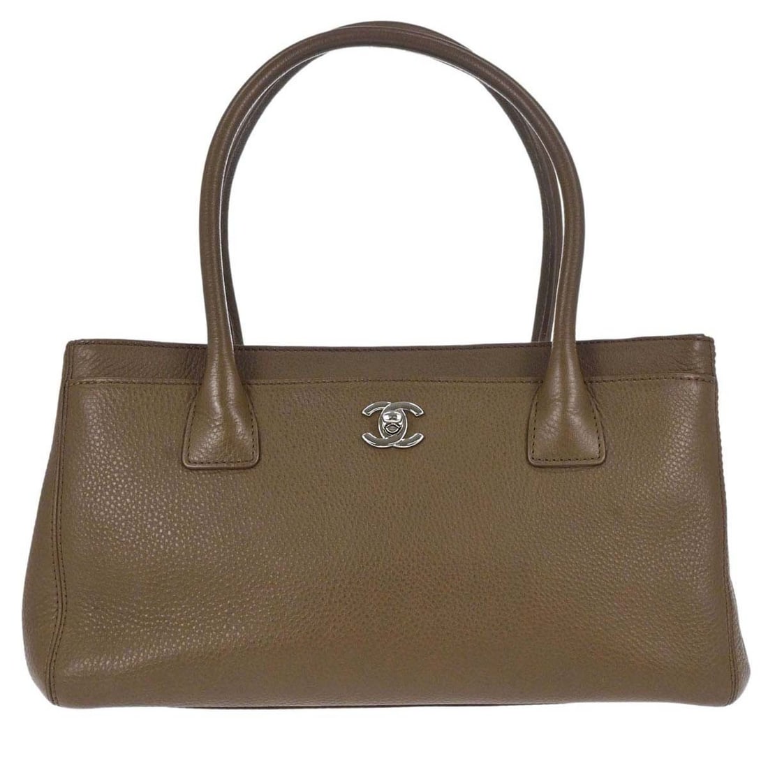 CHANEL Executive Cerf brown deerskin medium tote bag: CHANEL Executive Cerf brown deerskin medium tote bag Chanel Executive Cerf tote bag in brown deerskin with double handles, canvas lining, and logo accents. This medium tote features multiple pockets f