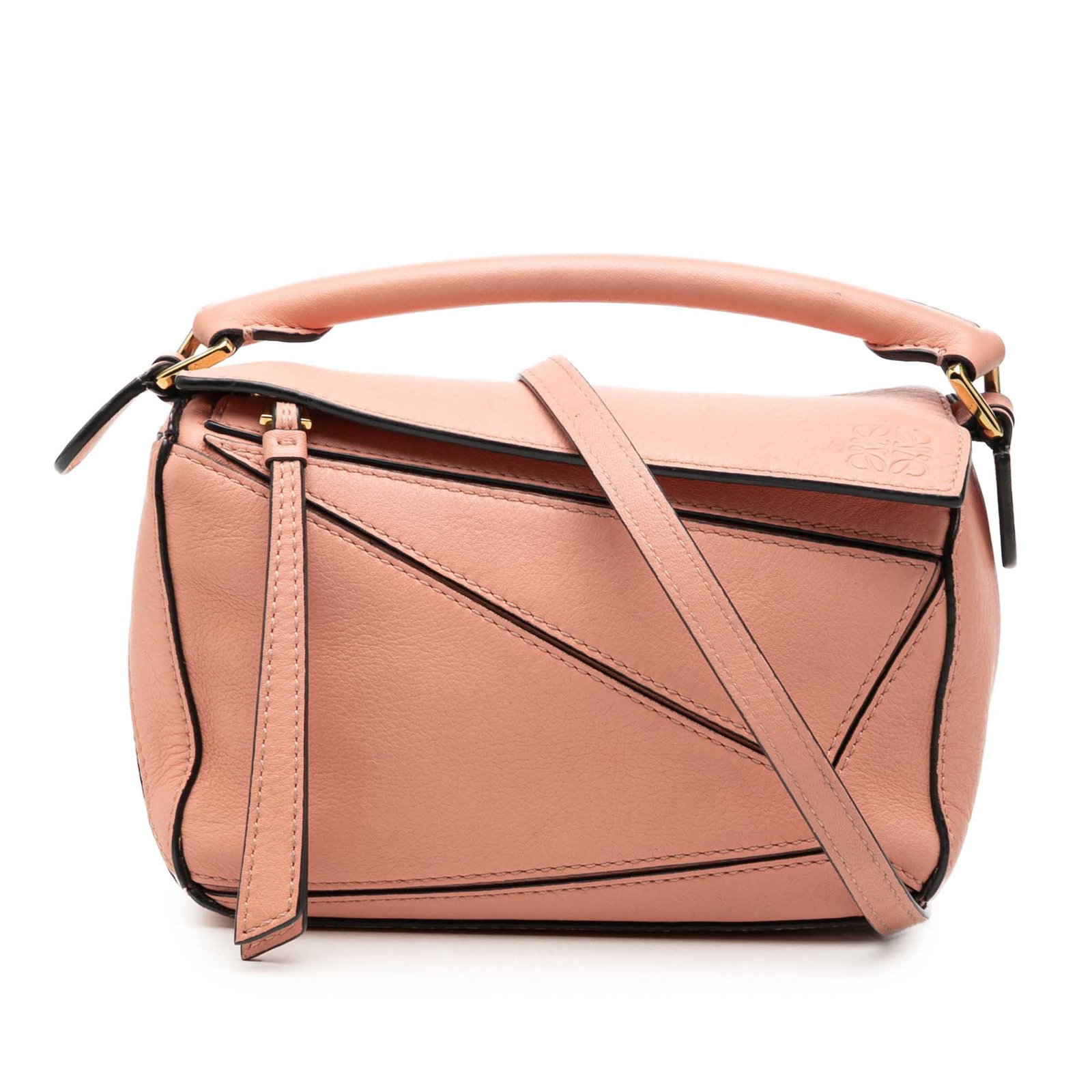 LOEWE Puzzle Mini Leather Satchel Bag Pink (1 of 6)