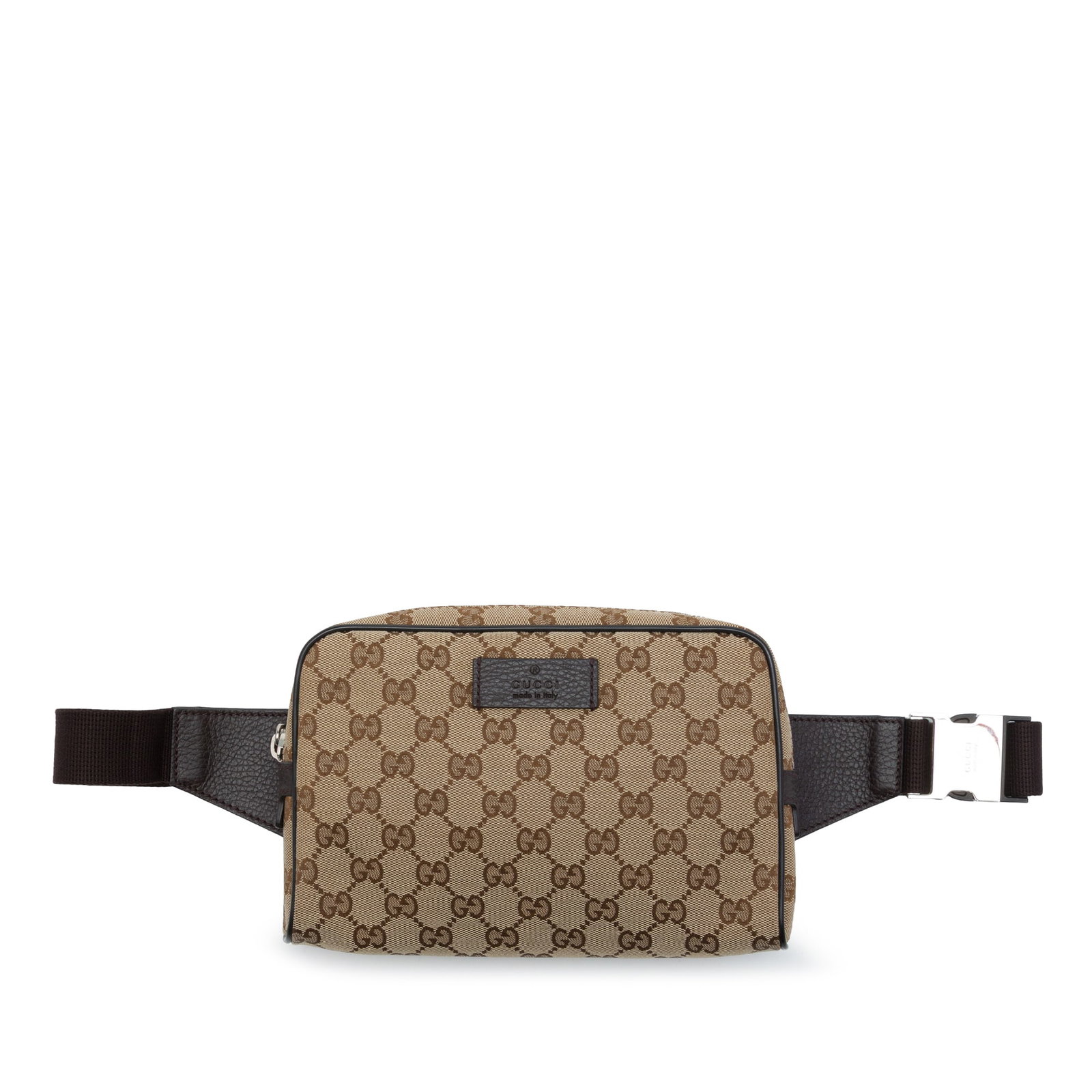 Gucci GG Canvas Waist Bag with Leather Trim Beige: Gucci GG Canvas Waist Bag with Leather Trim Beige Gucci GG Canvas Belt Bag crafted with a canvas body and leather trim. It features an adjustable waist strap with buckle closure, a top zip closure, an