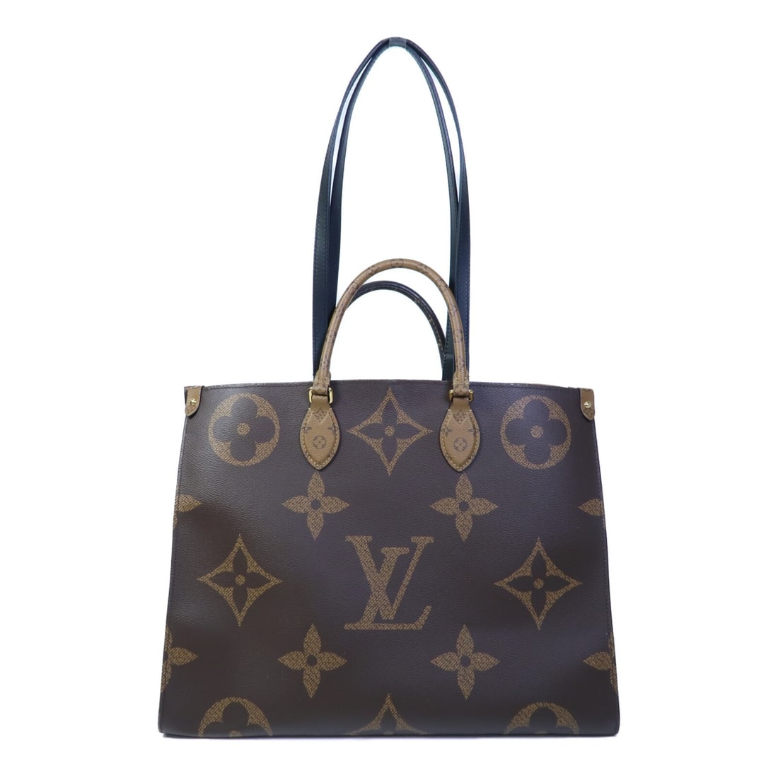 Louis Vuitton OnTheGo GM M45320 Monogram Giant 2 Way Tote: Louis Vuitton OnTheGo GM M45320 Monogram Giant 2 Way Tote Louis Vuitton OnTheGo GM 2 Way Shoulder Tote Bag, model M45320, in Monogram Giant and PVC coated canvas. It features a brown exterior, brown f