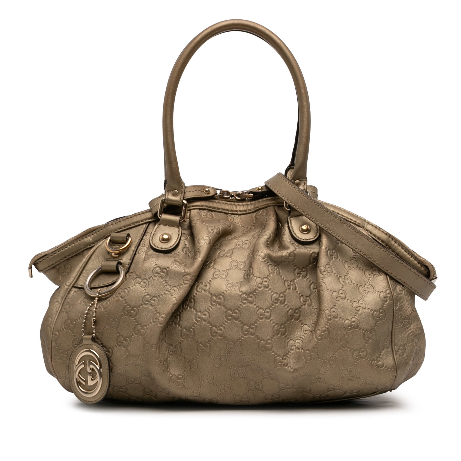 Gucci Guccissima Sukey Leather Satchel Bag Brown (1 of 7)