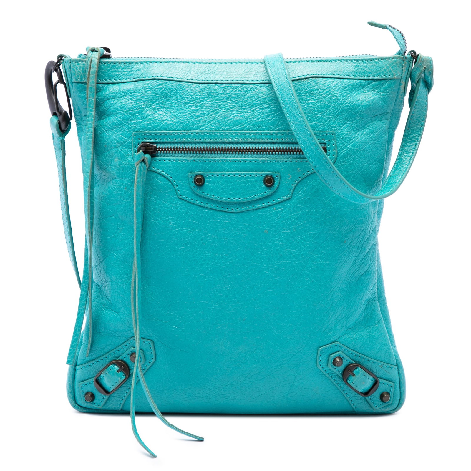 Balenciaga Motocross Classic Flat Lambskin Crossbody Bag Blue: Balenciaga Motocross Classic Flat Lambskin Crossbody Bag Blue Balenciaga Lambskin Motocross Classic Flat Crossbody bag in blue, made in Italy. It features a lambskin leather body, a detachable flat le
