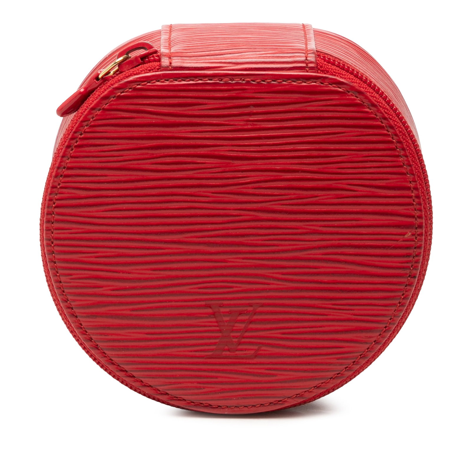 Louis Vuitton Epi Ecrin Bijoux Leather Jewelry Travel Case: Louis Vuitton Epi Ecrin Bijoux Leather Jewelry Travel Case Compact Louis Vuitton Epi Ecrin Bijoux travel jewelry case crafted in red leather with a zip-around closure. Made in France, this piece is de