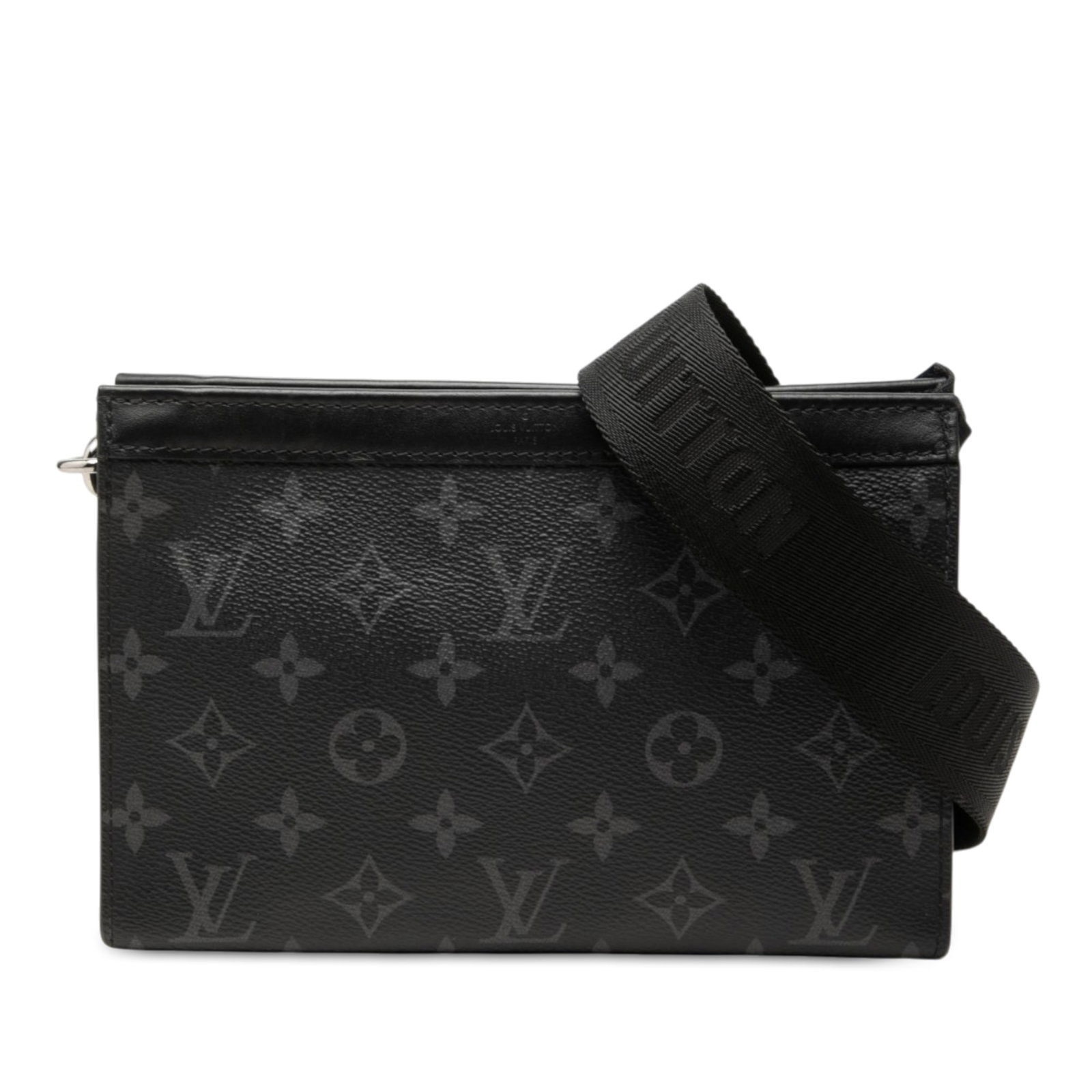 Louis Vuitton Gaston Wearable Wallet in Monogram Eclipse Canvas: Louis Vuitton Gaston Wearable Wallet in Monogram Eclipse Canvas A Louis Vuitton Monogram Eclipse Gaston Wearable Wallet from France, designed with a monogram canvas body, leather trim, a detachable an