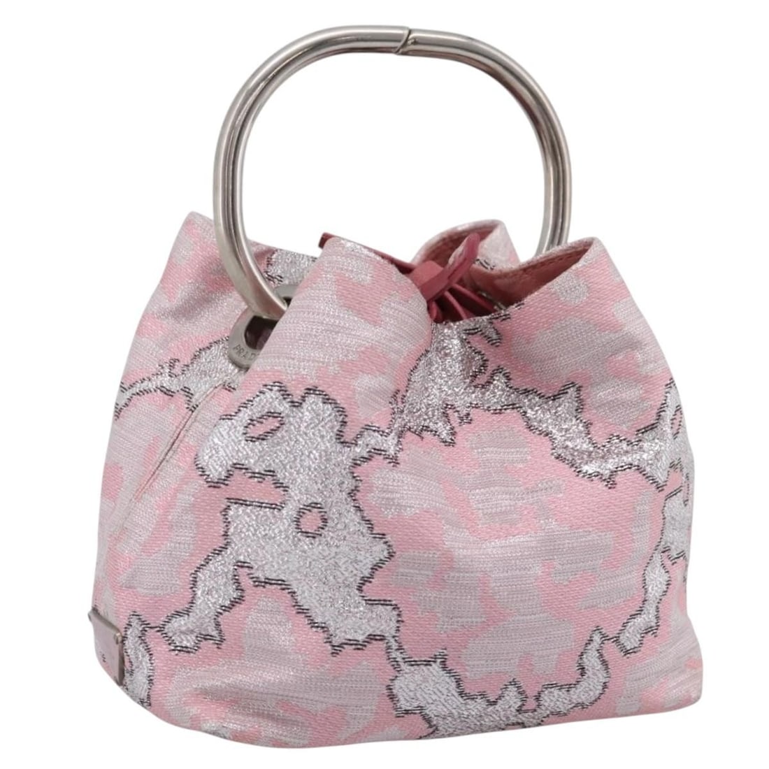PRADA Silk Brocade Hand Bag Pouch Pink Silver Dust Bag (1 of 18)