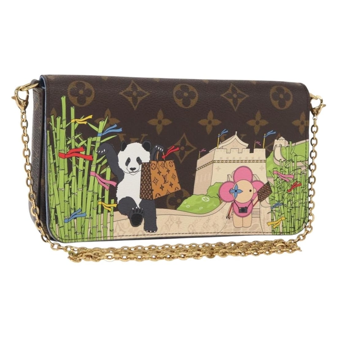 Louis Vuitton M80992 Vivienne Pochette Felice Monogram Canvas Shoulder Bag: Louis Vuitton M80992 Vivienne Pochette Felice Monogram Canvas Shoulder Bag Louis Vuitton Vivienne Pochette Felice shoulder bag in Monogram canvas. This women's bag includes a dust bag, pouch, and chai