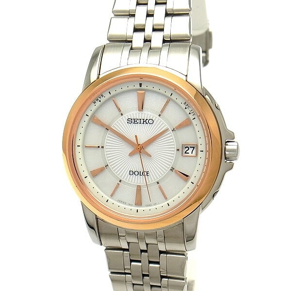 Seiko SADZ106 Dolce mens solar radio wristwatch stainless steel (1 of 4)