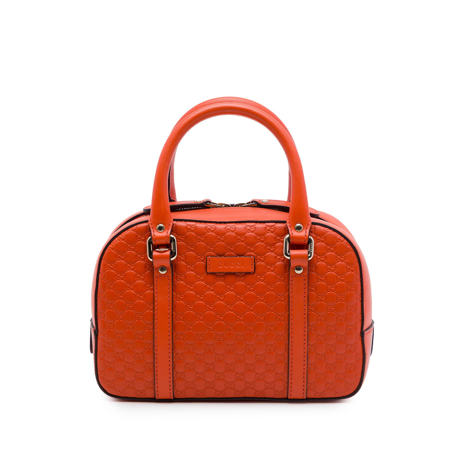 Gucci Bree Small Microguccissima Leather Satchel Orange: Gucci Bree Small Microguccissima Leather Satchel Orange Gucci Small Microguccissima Bree Satchel in orange embossed leather. This satchel features rolled leather handles, a top zip closure, and an int