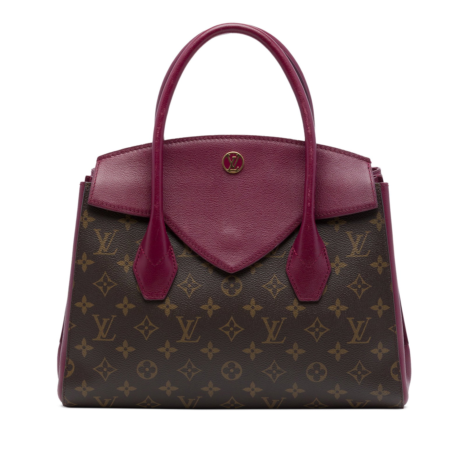 Louis Vuitton Florine Monogram Canvas Satchel Bag: Louis Vuitton Florine Monogram Canvas Satchel Bag Louis Vuitton Monogram Florine satchel crafted with a monogram canvas body and leather trim. It features rolled leather handles, an open top, and an i