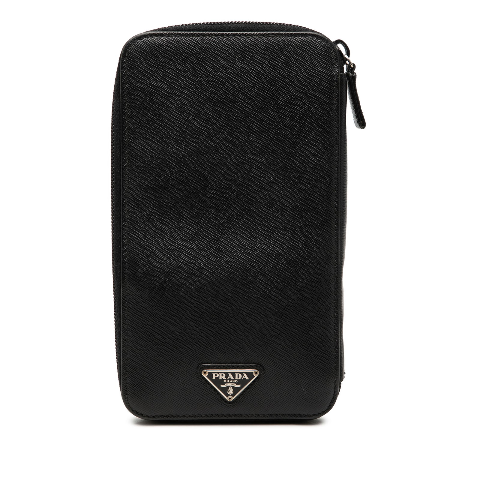 Prada Saffiano black leather zip around long wallet (1 of 7)