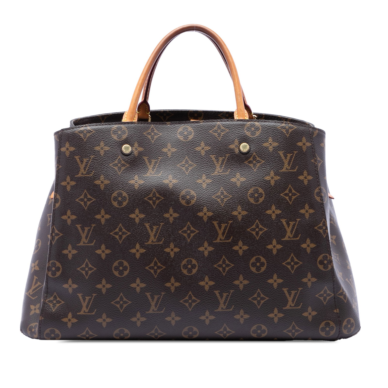 Louis Vuitton Montaigne GM Monogram Canvas Handbag: Louis Vuitton Montaigne GM Monogram Canvas Handbag Louis Vuitton Monogram Montaigne GM handbag crafted with a monogram canvas body and rolled vachetta leather top handles. The design features an open 