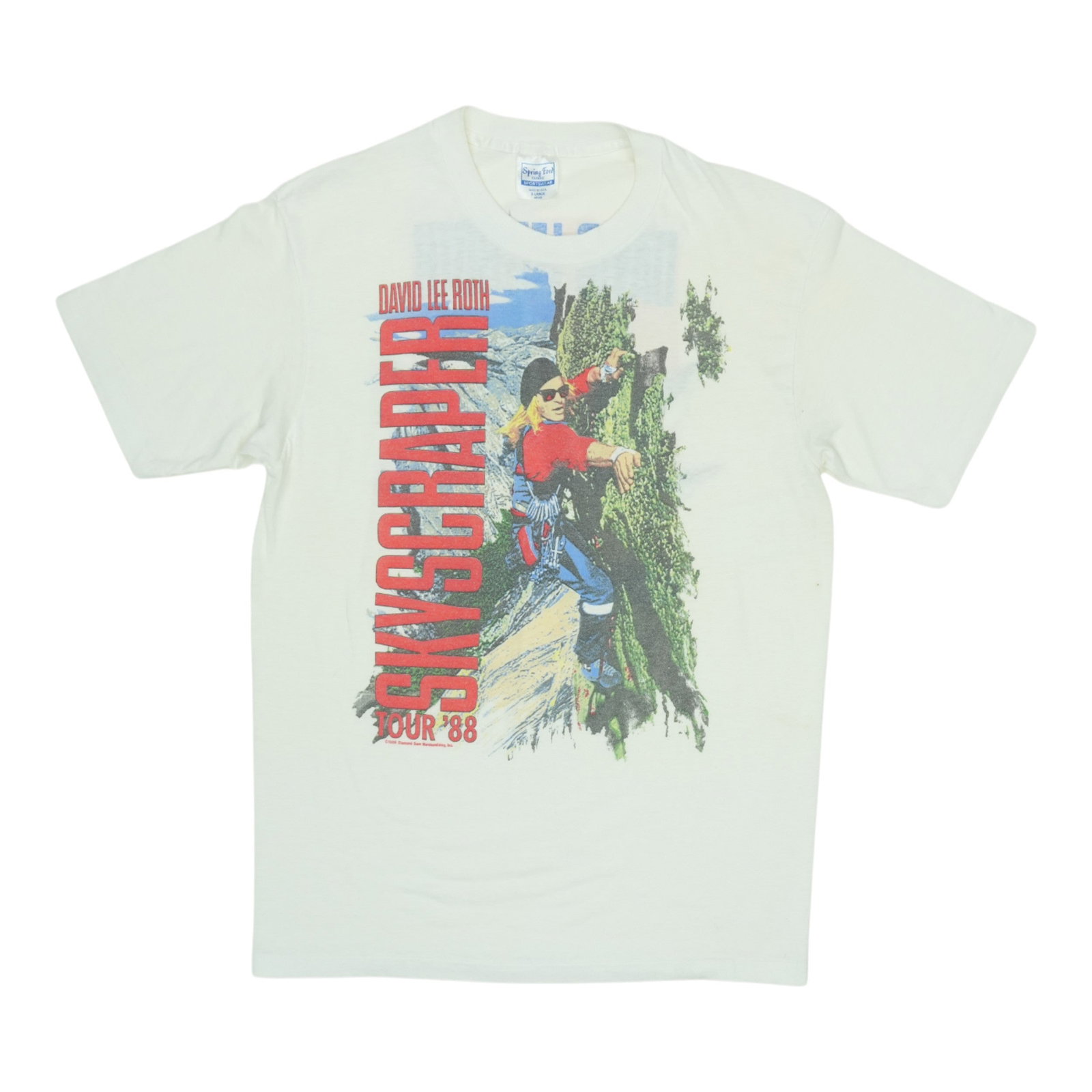 White David Lee Roth 1985 Skyscraper Tour T Shirt XL: White David Lee Roth 1985 Skyscraper Tour T Shirt XL Original vintage 1985 David Lee Roth Skyscraper Tour shirt with front and back graphics. This is a true vintage piece, not a modern reproduction. I