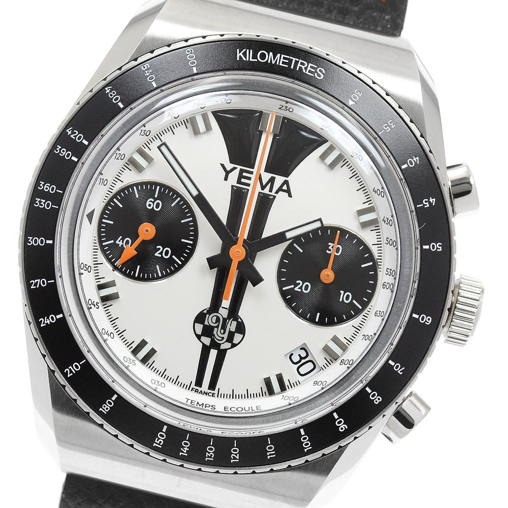 YEMA Meangraph Edition men's automatic chronograph watch YMEAN23JP-BA33RS: YEMA Meangraph Edition men's automatic chronograph watch YMEAN23JP-BA33RS YEMA Meangraph Edition men's wristwatch, limited to 500 pieces. This automatic chronograph features a silver and black dial wi
