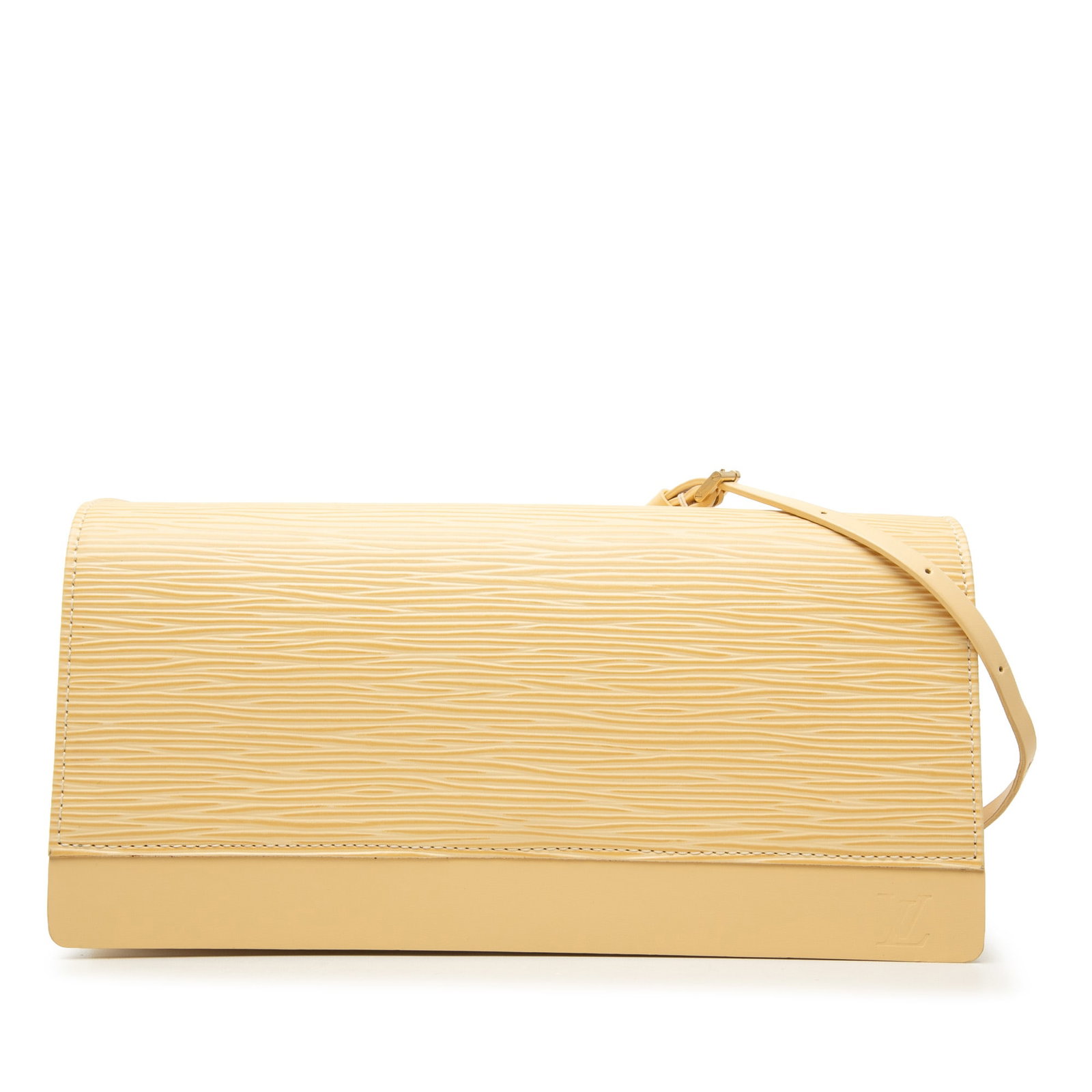 Louis Vuitton Epi Honfleur Yellow Leather Shoulder Bag: Louis Vuitton Epi Honfleur Yellow Leather Shoulder Bag Louis Vuitton Epi Honfleur shoulder bag in yellow epi leather with an adjustable flat leather strap, front flap with snap button closure, and an 