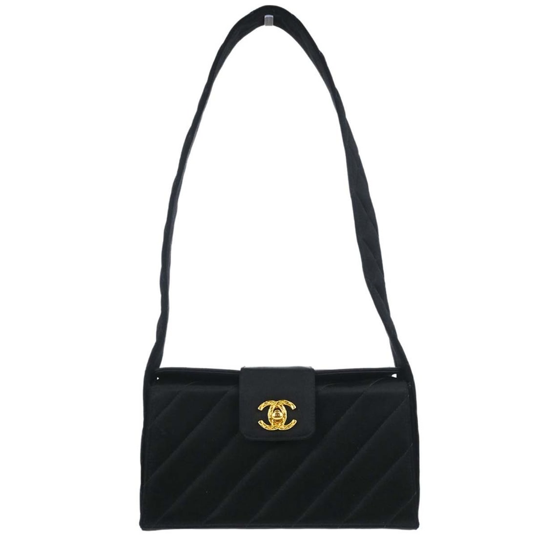CHANEL Hand Bag Black Satin Small Zip Purse with Dust Bag (1 of 15)