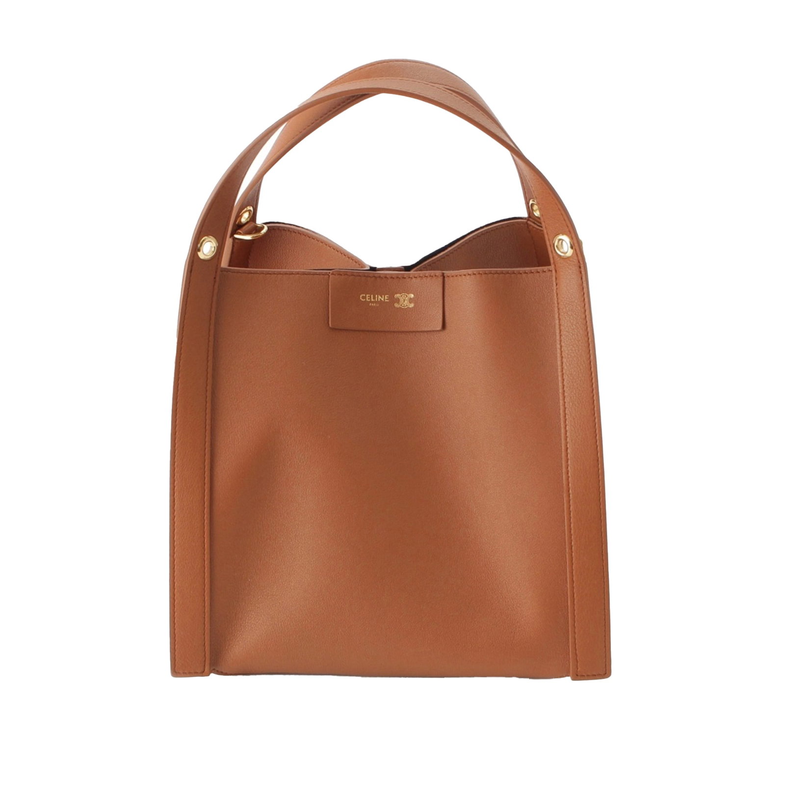 Celine Cube Satchel Small Brown Supple Calfskin Leather Bag: Celine Cube Satchel Small Brown Supple Calfskin Leather Bag A Celine Small Supple Calfskin Cube Satchel crafted in brown leather with a structured yet soft silhouette. It features flat leather handles