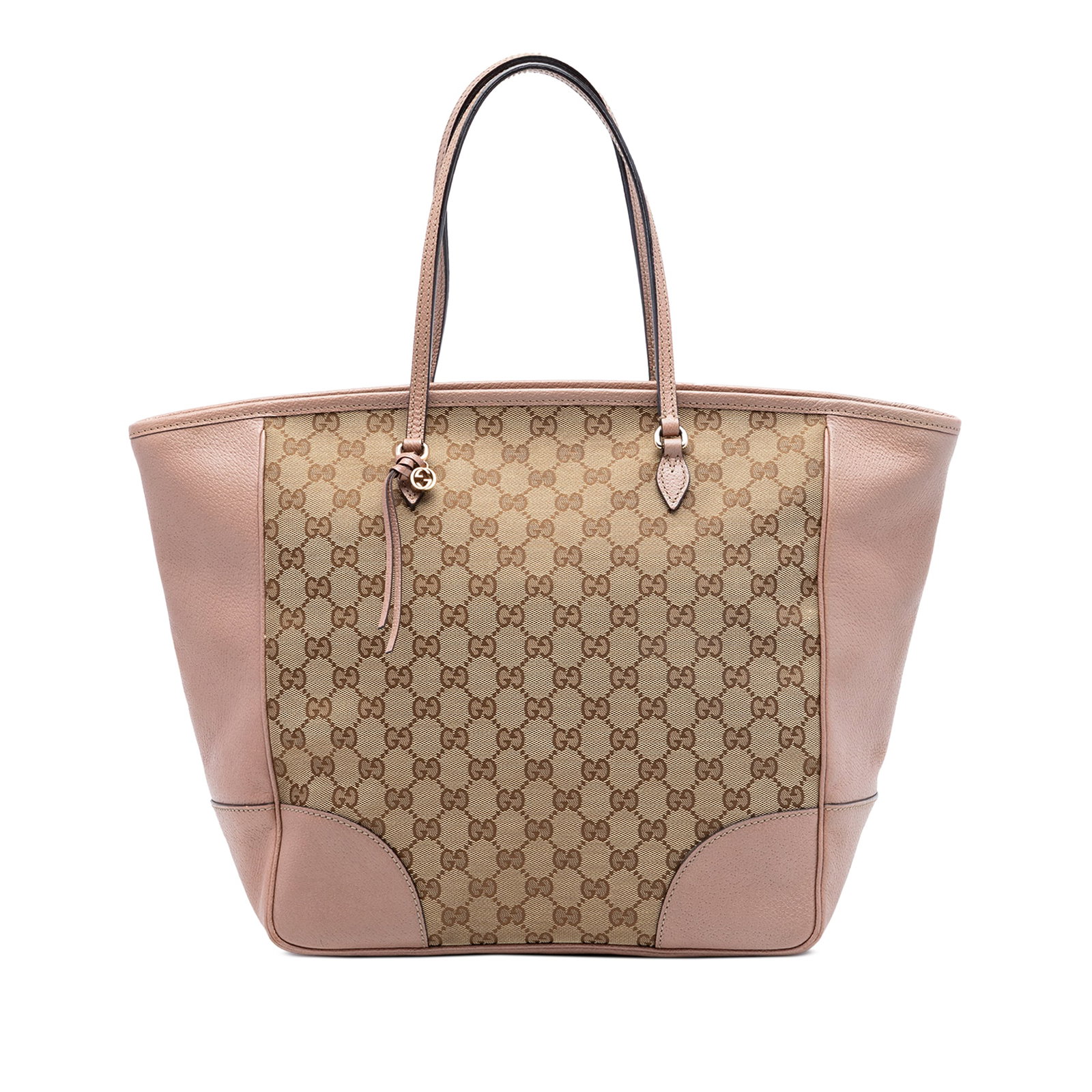 Gucci Bree Tote Beige GG Canvas Leather Handbag: Gucci Bree Tote Beige GG Canvas Leather Handbag Gucci Bree tote bag crafted with a GG canvas and leather body. It features flat leather handles, a top zip closure, and an interior with zip and slip po