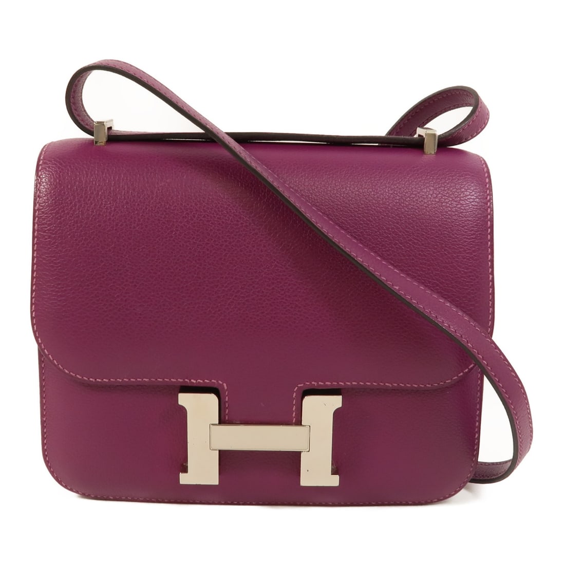 Hermes Constance Mini Shoulder Bag Evercolor Leather Anemone PHW (1 of 17)